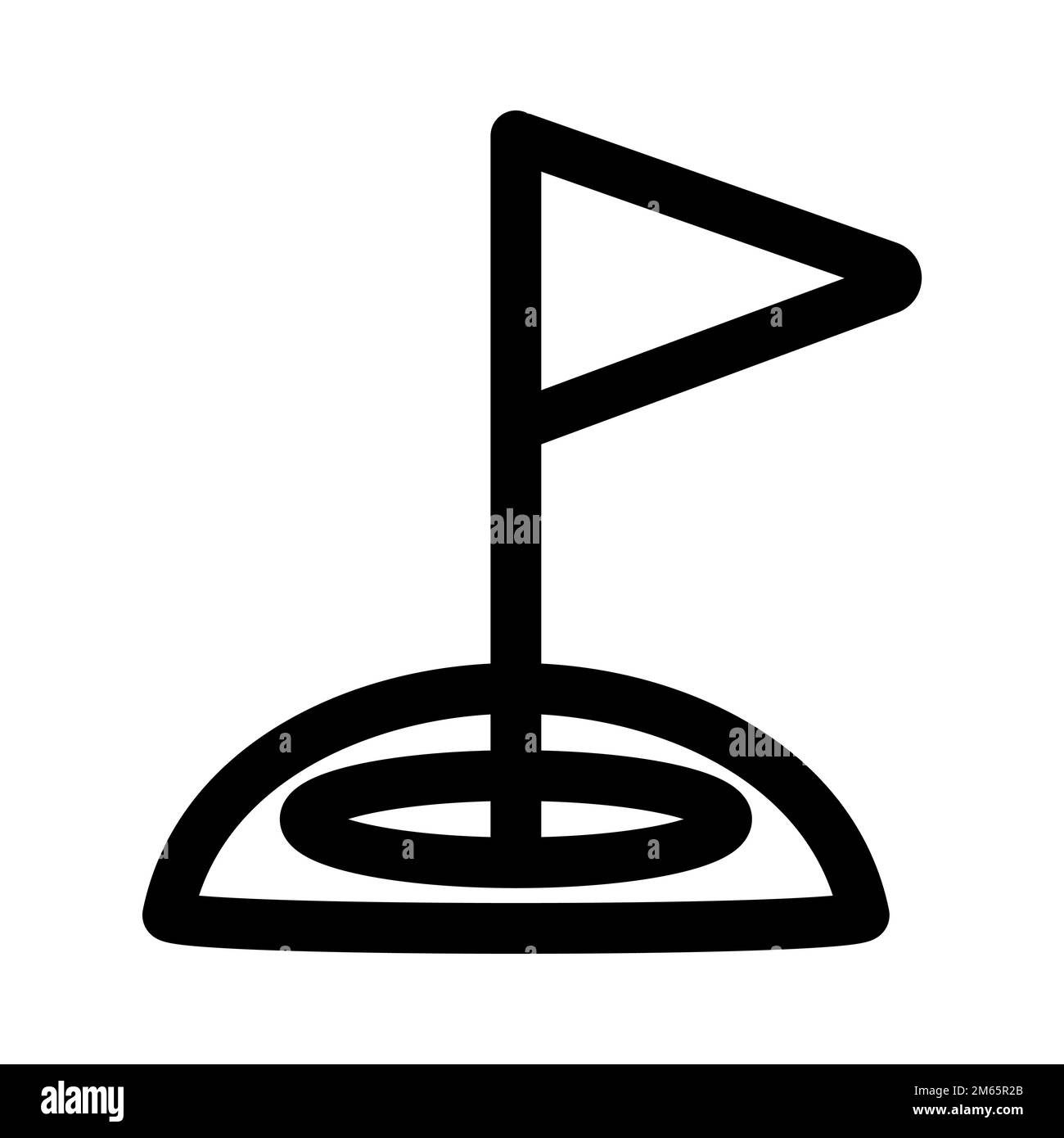 Golf icon line isolated on white background. Black flat thin icon on ...