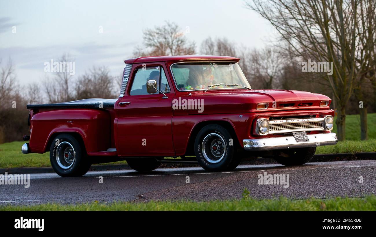 1966 red Chevrolet C10 Pickup truck Stock Photo