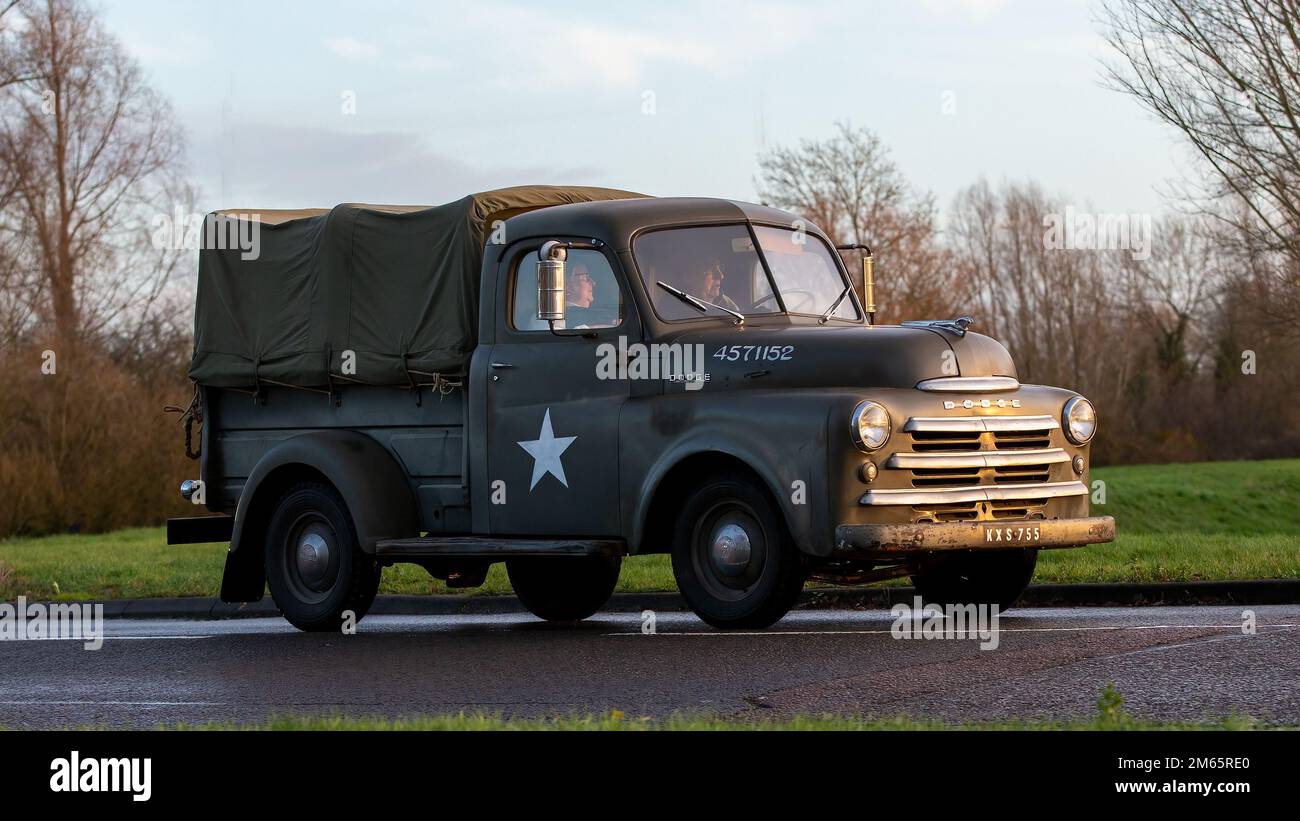 1948 green military Dodge truck Stock Photo