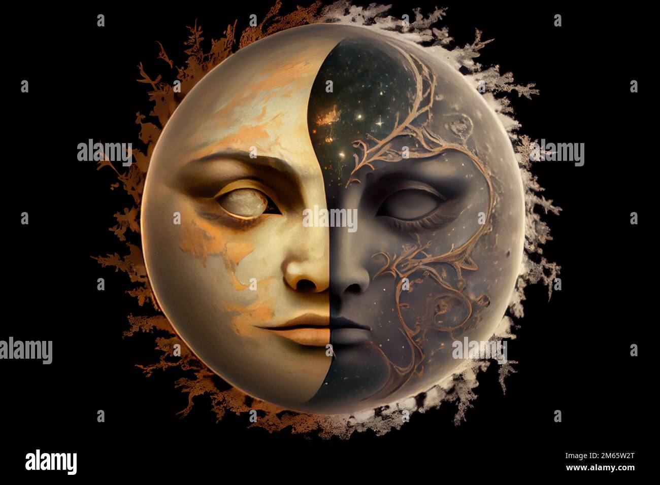 Sun and moon mask hi-res stock photography and images - Alamy