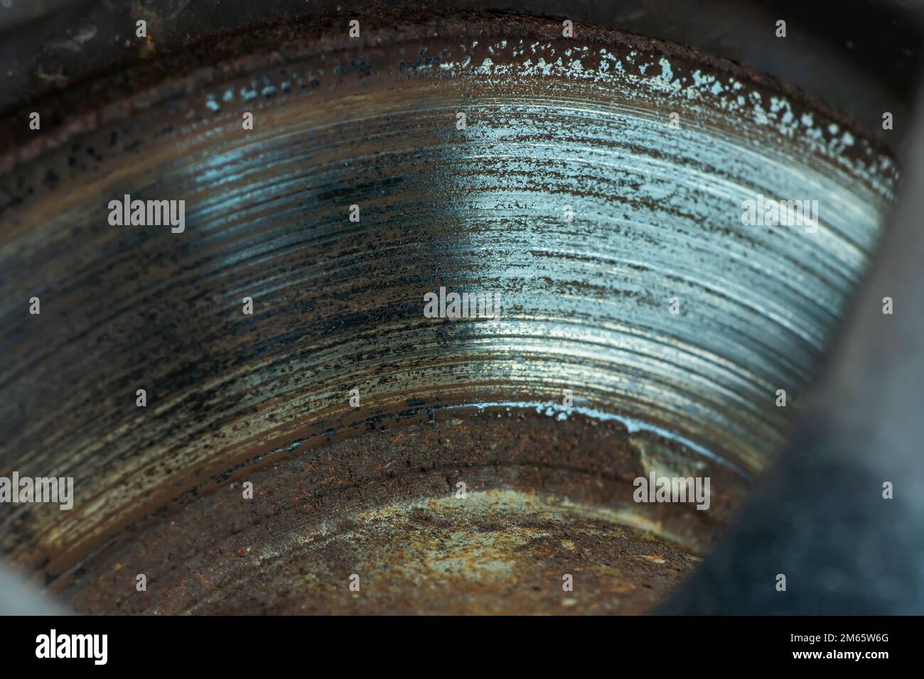 old used rusty car brake discs in bad condition Stock Photo Alamy