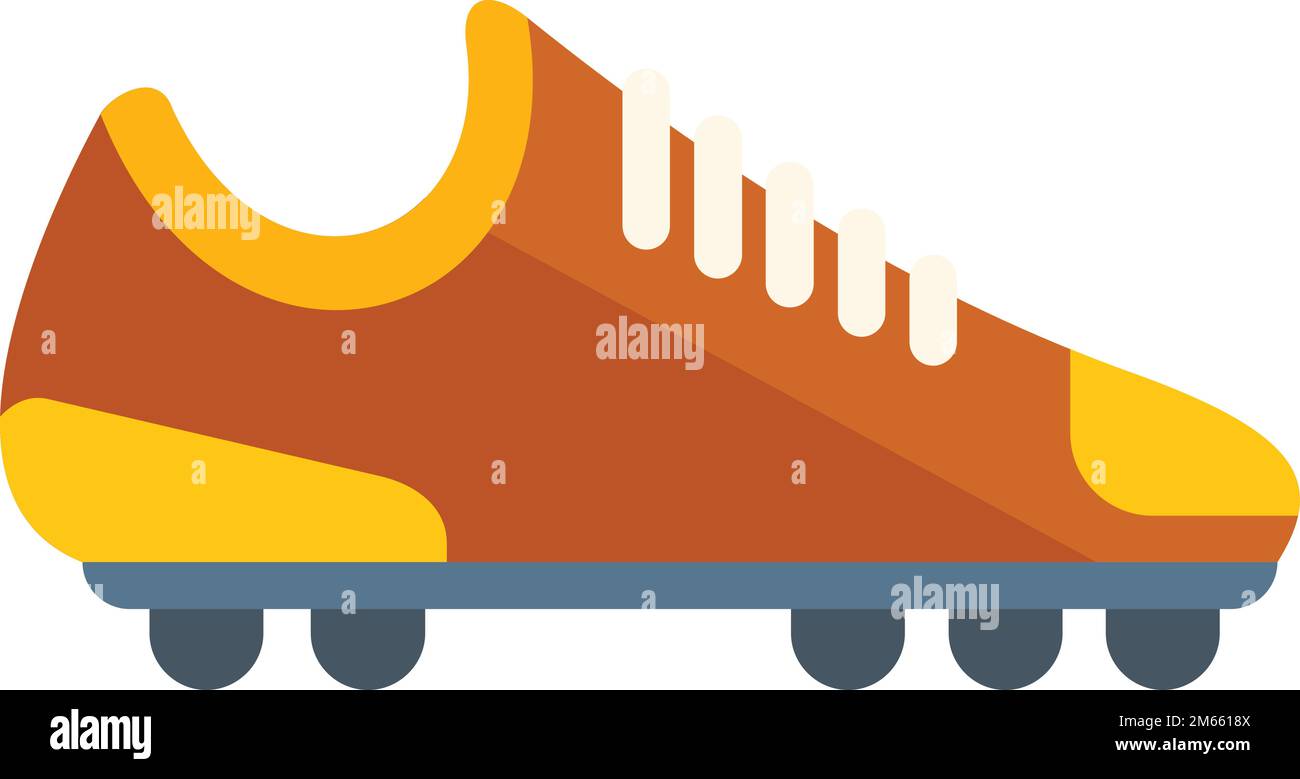 Football boot spikes icon flat vector. Soccer shoe. Sport pair isolated ...