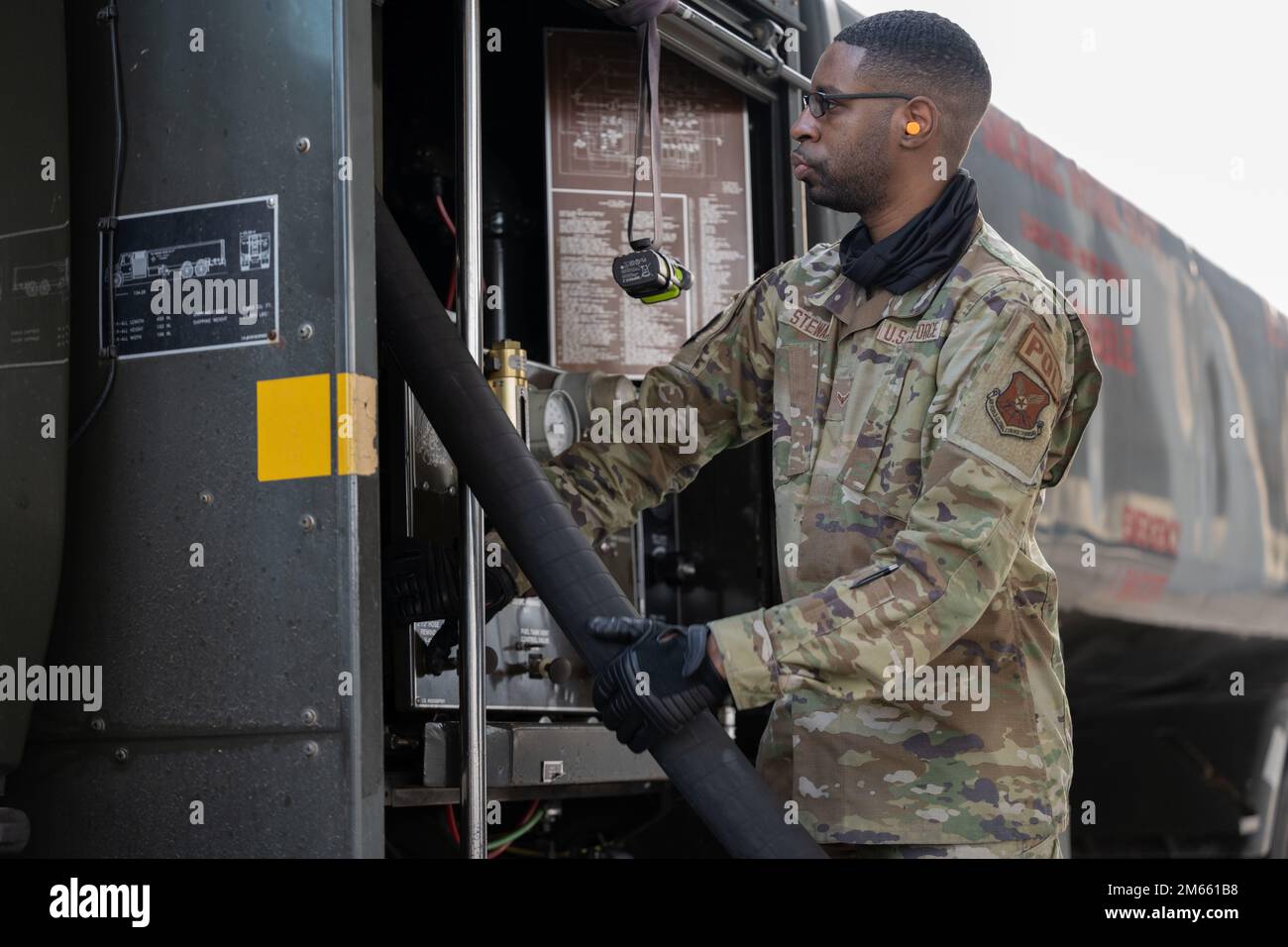 U.S. Air Force Airman 1st Class Uriah Stewart, a 509th Logistic