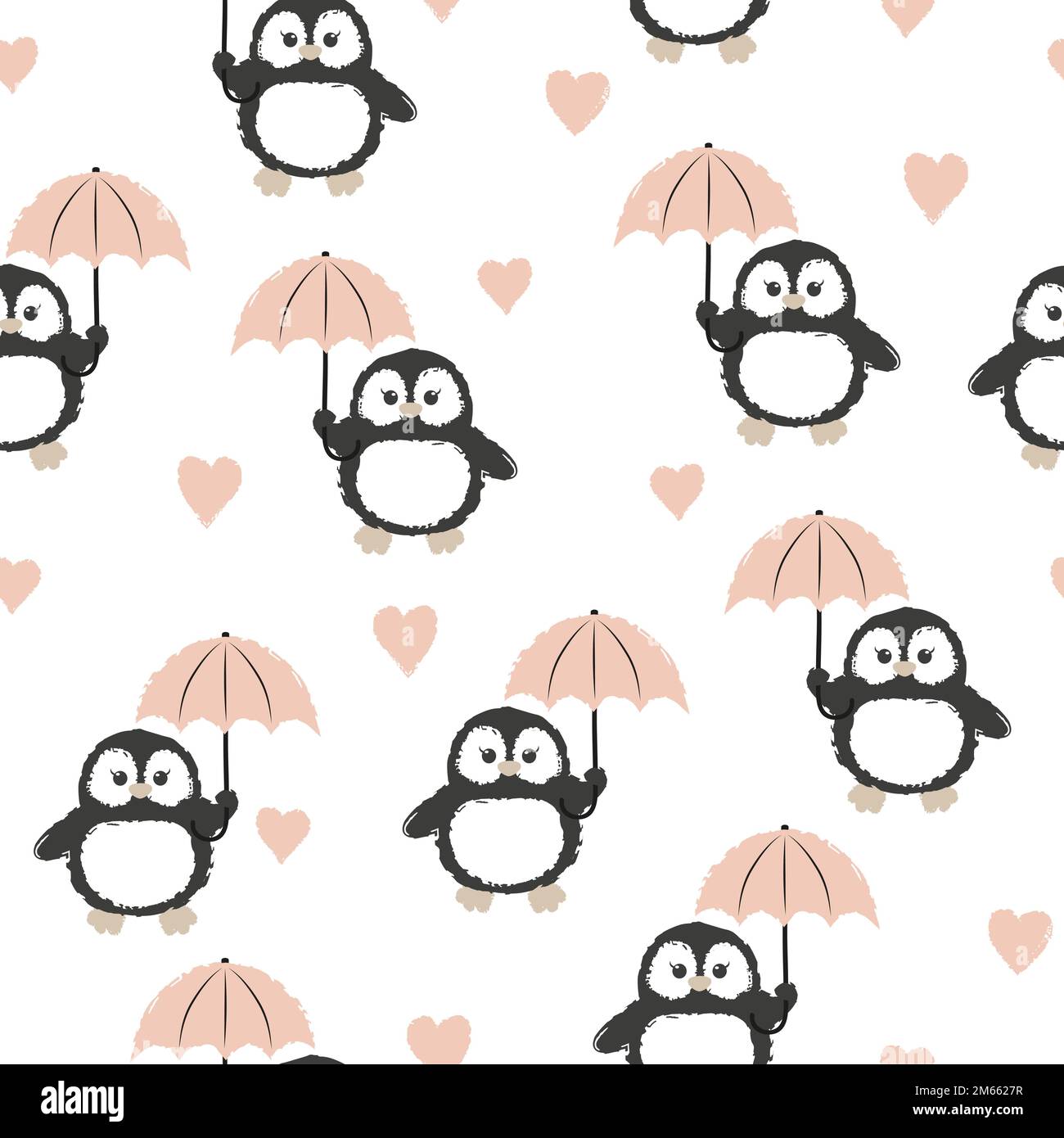 Seamless cute cartoon penguin pattern. Baby print Stock Vector Image ...