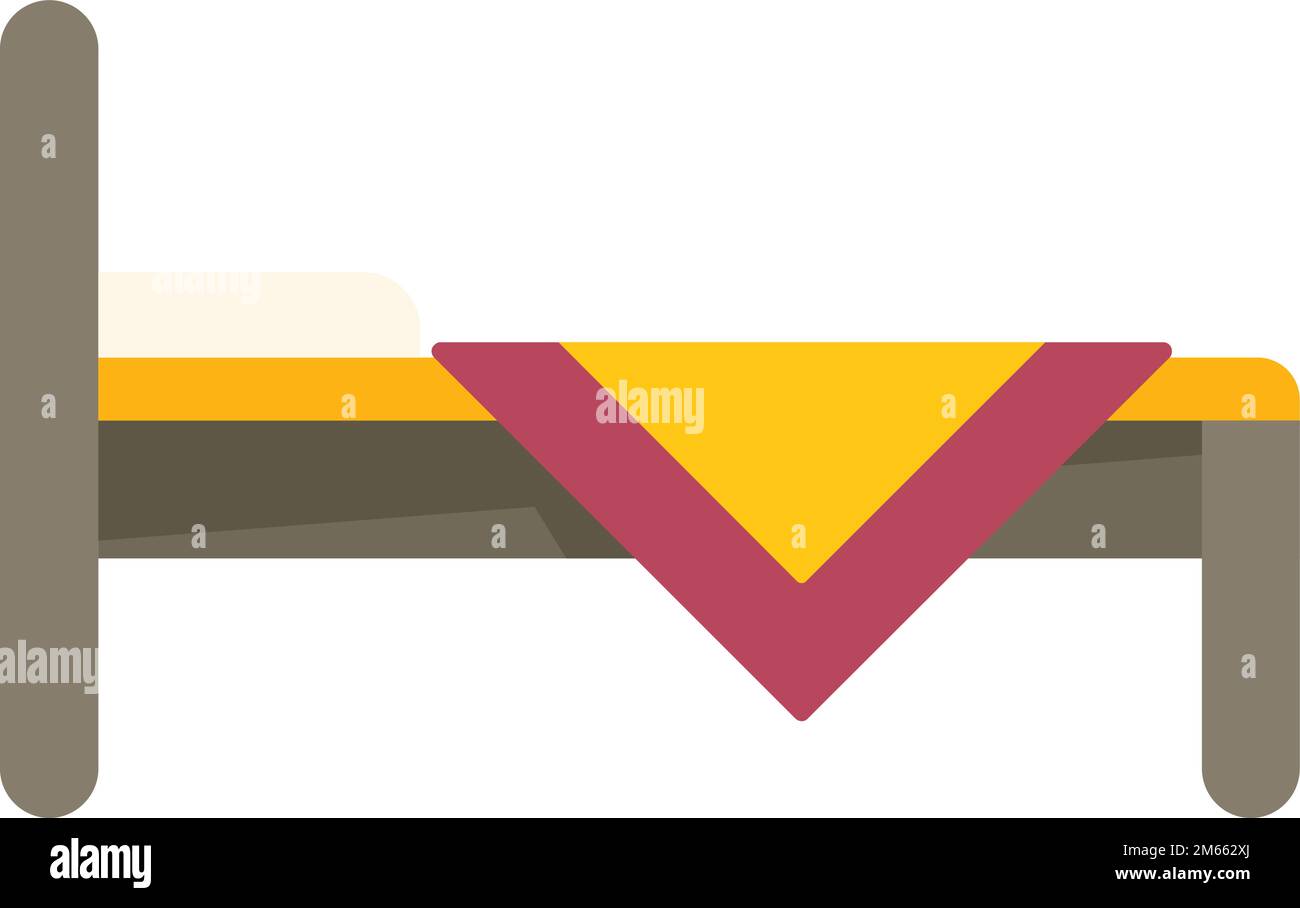 Cozy home bed icon flat vector. Office room. Daily work isolated Stock ...