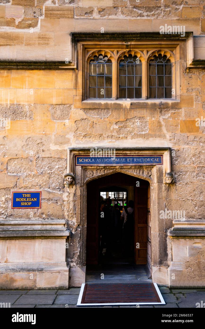Old Boldeian Library at Oxford University in Oxford, England. Stock Photo
