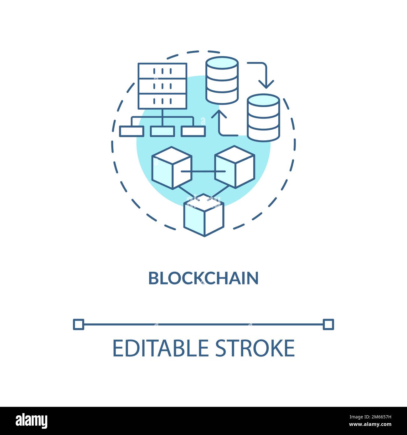 Blockchain turquoise concept icon Stock Vector