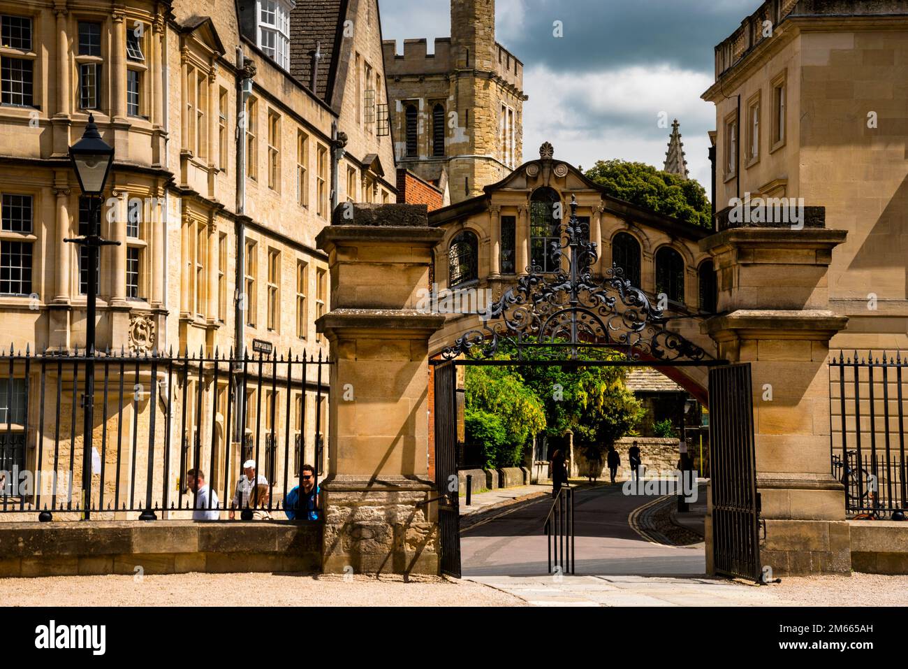 The Hertford Bridge or Bridge of Sighs in Oxford, England. Stock Photo