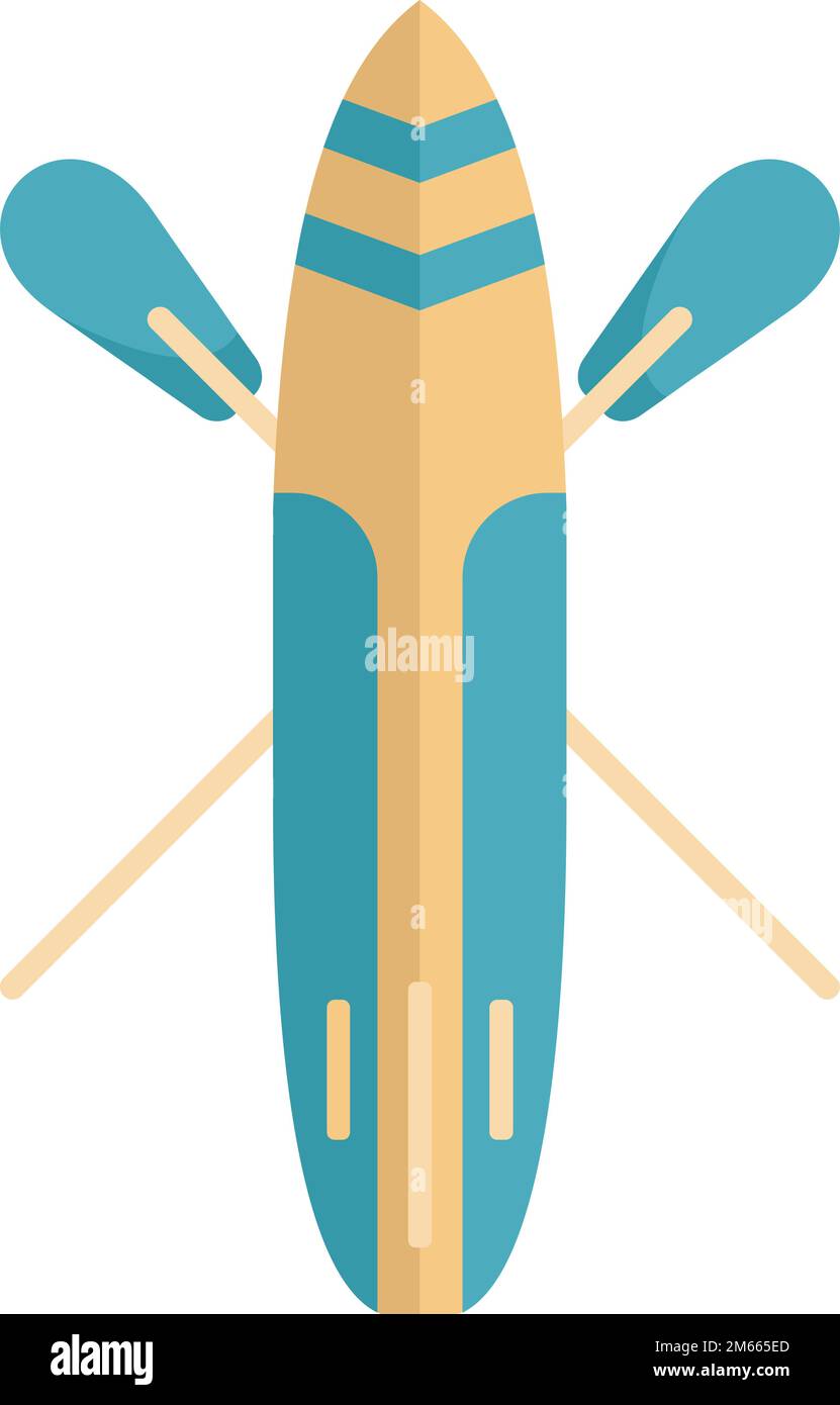 Sup paddle icon flat vector. Surf stand up. Water beach isolated Stock Vector