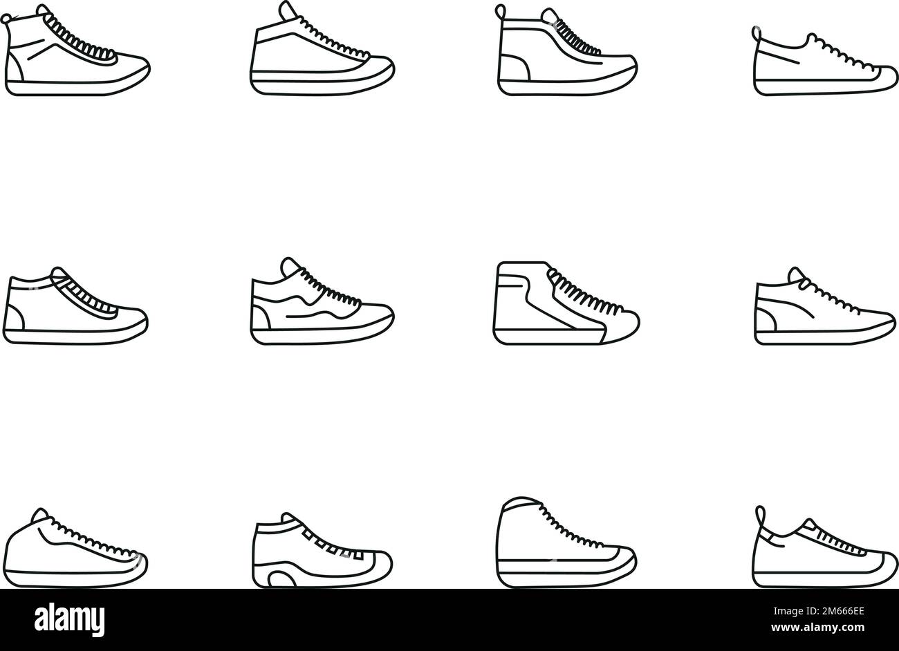 Sneaker Shoe Minimalistic Flat Line Outline Stroke Icon Pictogram ...