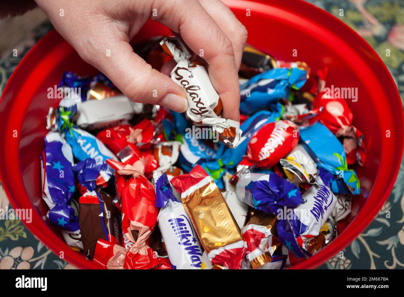 Galaxy Celebrations Chocolate on a white background Stock Photo - Alamy