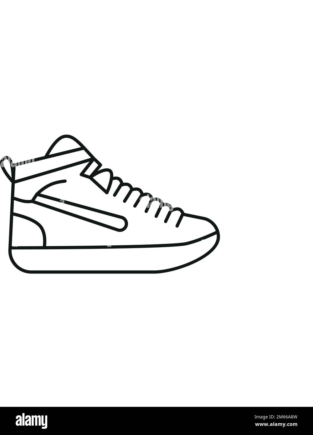 Black and white contour vector illustration of shoes. sneakers, unisex ...