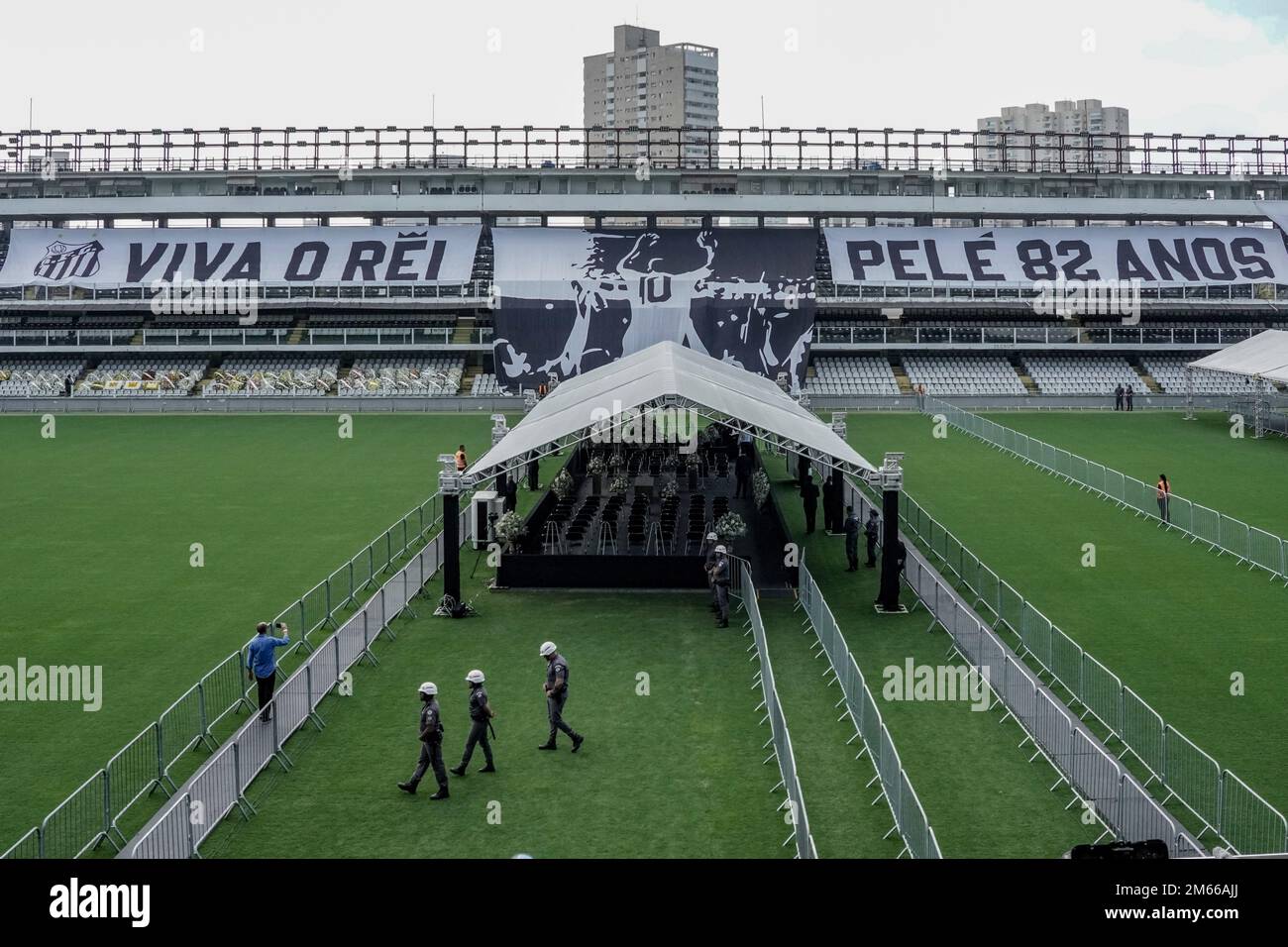 Santos, Sao Paulo, Brazil. January 2, 2023: Wake of the former ...