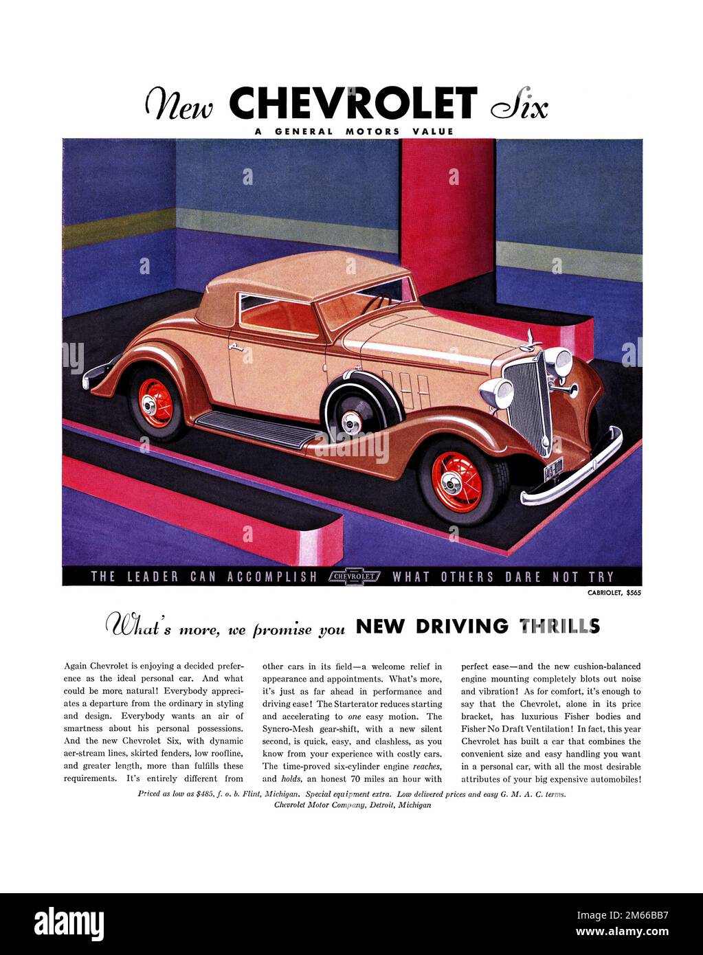 Original 1932 Chevrolet automobile advertisement Stock Photo