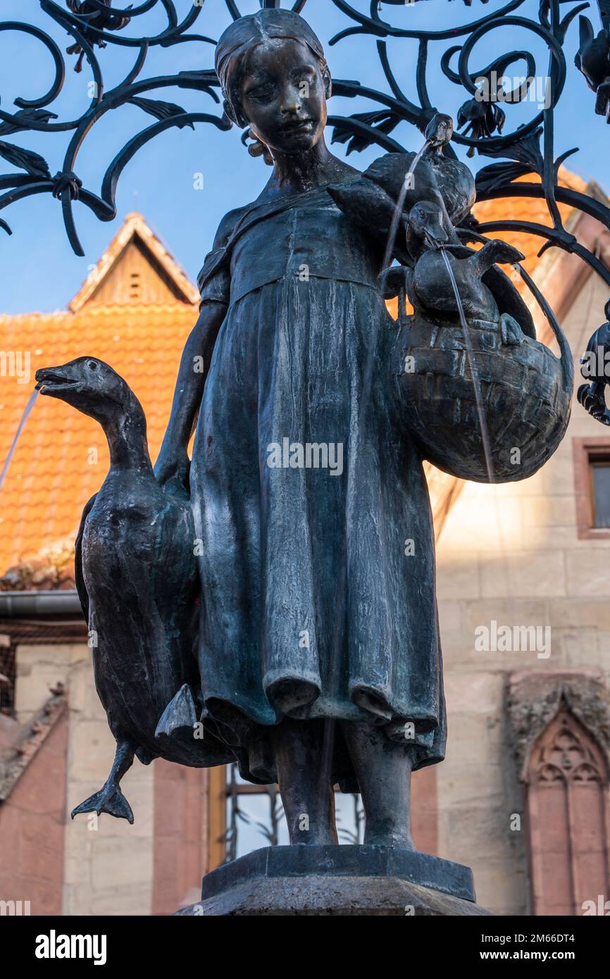 Close-up of the Gaenseliesel, the landmark of Goettingen, Germany Stock Photo