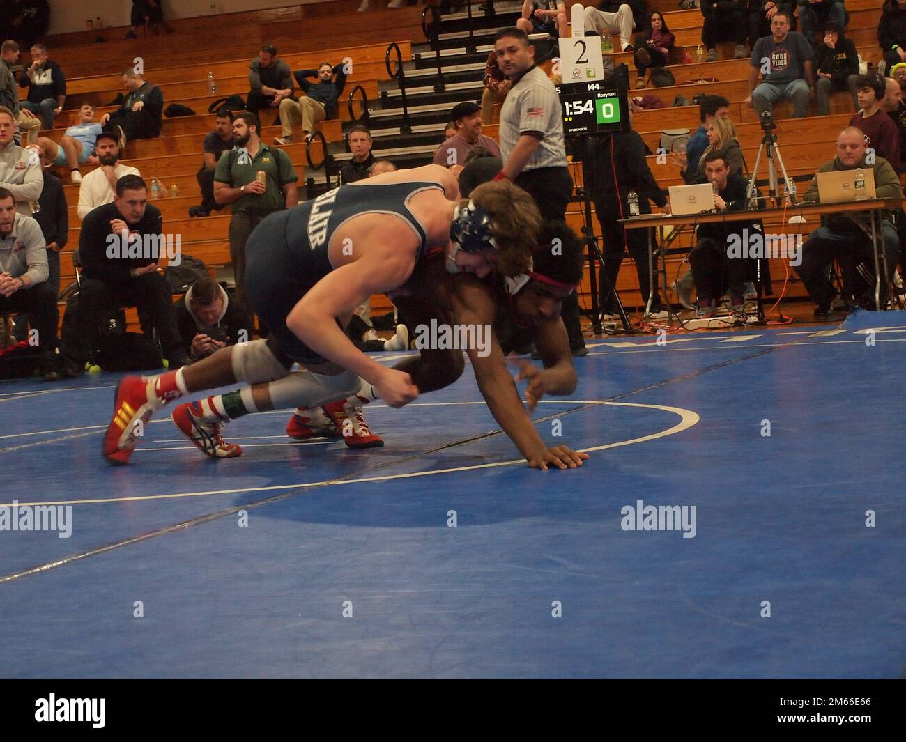 New Jersey high school wrestlers in action during a recent 2022