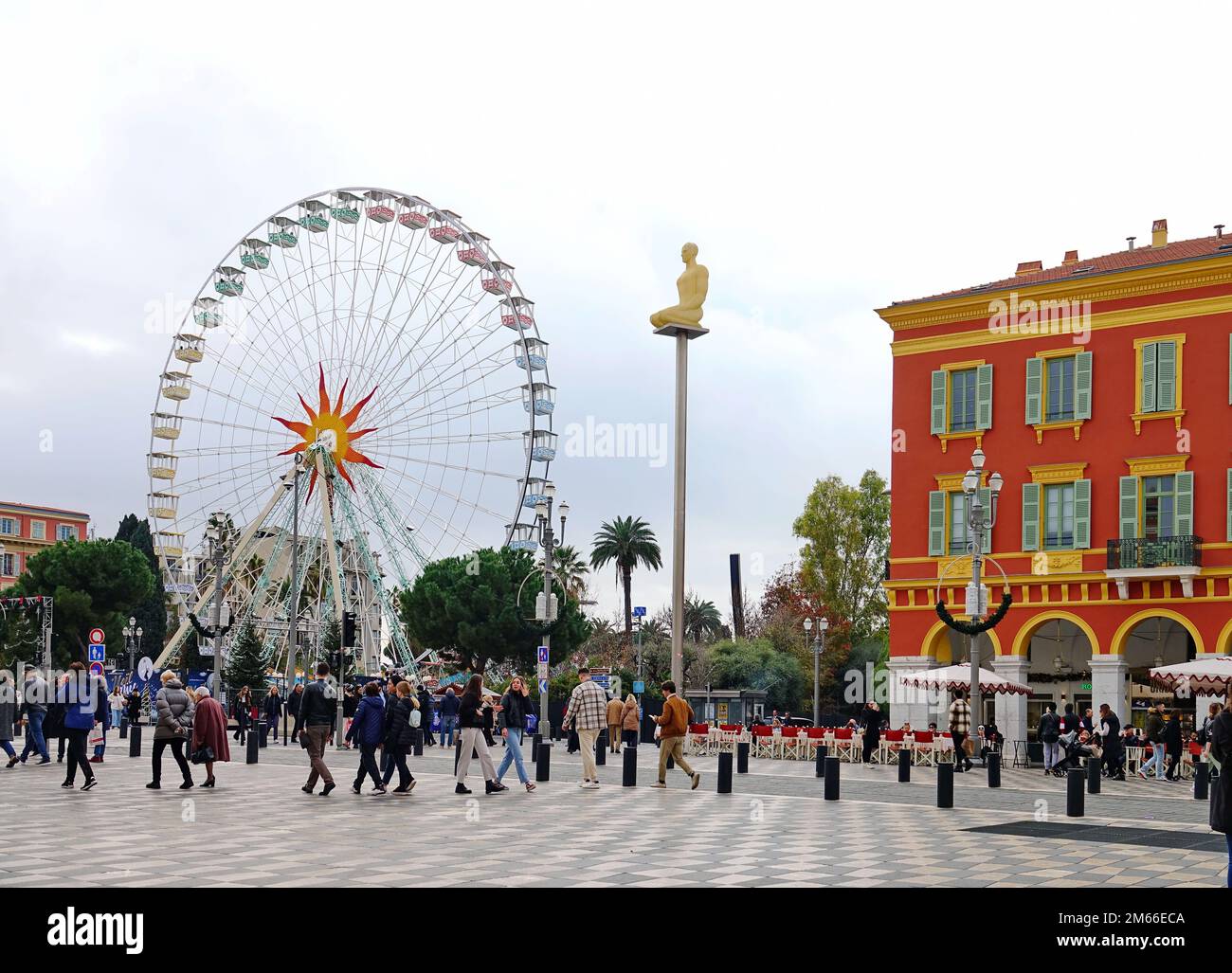 Central Square - Place Massena in Nice, Cote d'Azur, French Riviera. Nice, France - December 2022 Stock Photo