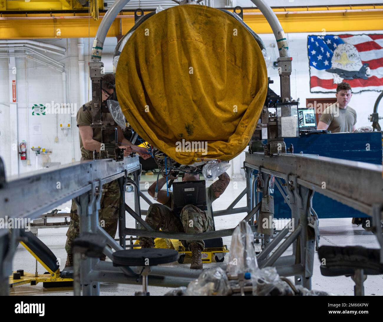 Airmen assigned to the 4th Component Maintenance Squadron maintain an F ...