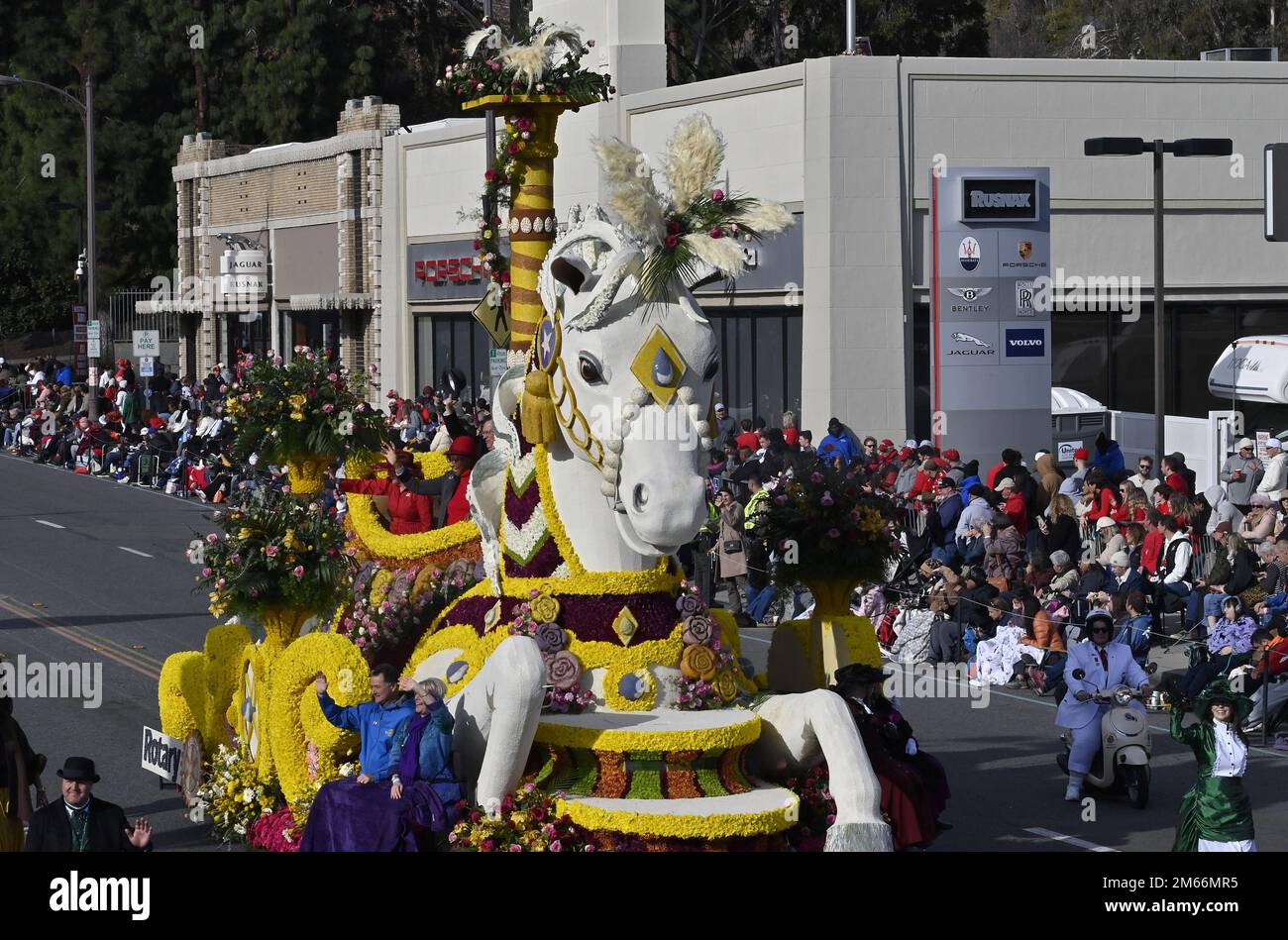 Pasadena, United States. 02nd Jan, 2023. Rotary's 'Serving with Imagination and Hope''' float, winner of the Princess Award, makes its way down Colorado Boulevard during the 134th annual Tournament of Roses Parade held in Pasadena, California on Monday, January 2, 2023. Photo by Jim Ruymen/UPI. Credit: UPI/Alamy Live News Stock Photo