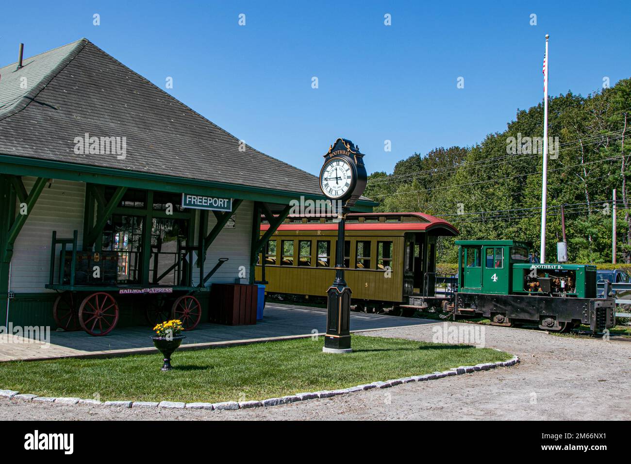 USA; Maine; Boothbay, Boothbay Railroad Museum Stock Photo Alamy