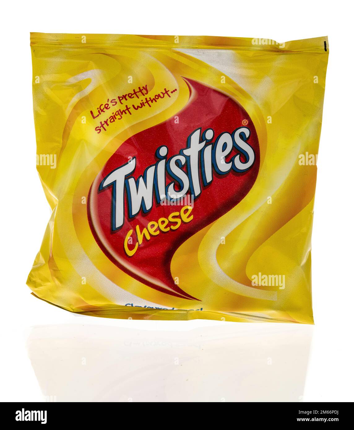 Winneconne, WI - 5 December 2022: A package of Twisties cheese on an isolated background. Stock Photo