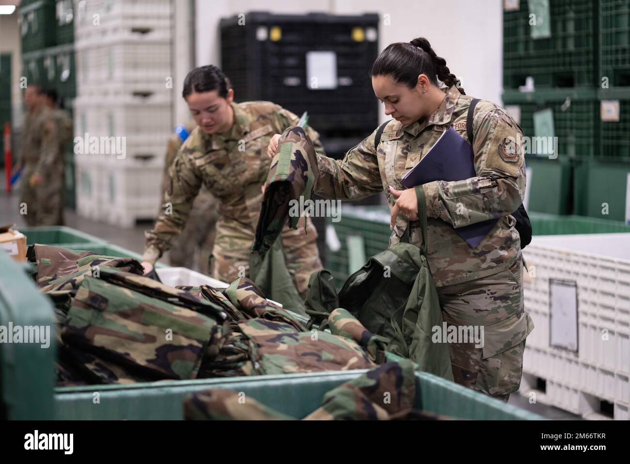 U.S. Air Force Senior Airman Frias Sabrina, right, 60th Force Support