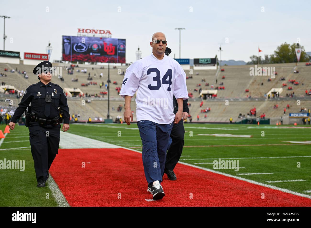Penn State Nittany Lions head coach James Franklin arrives before the