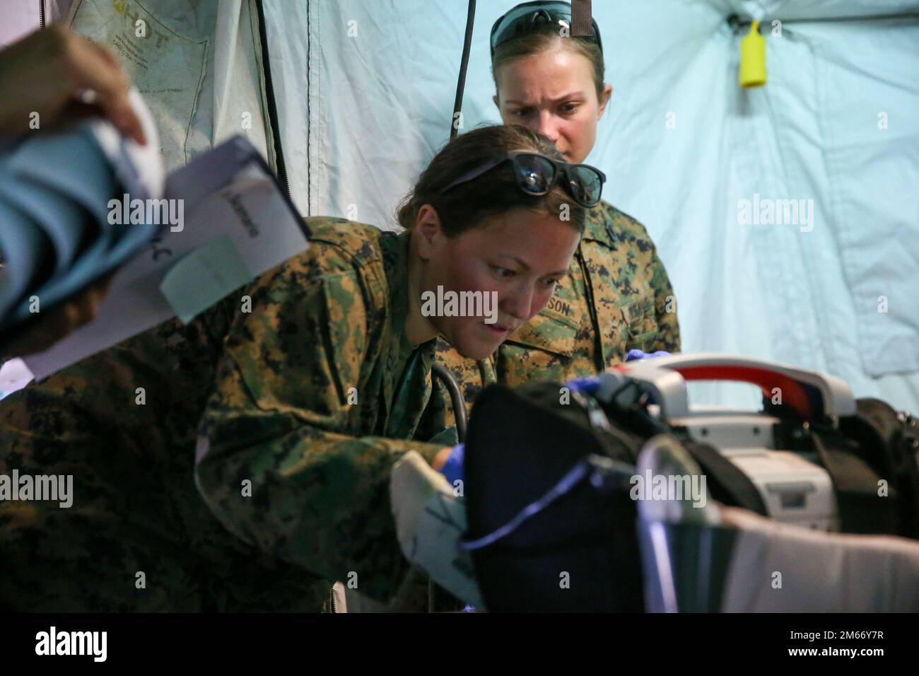 U.S. Navy Lt. Onai Carlson, a nurse with 1st Medical Battalion, 1st