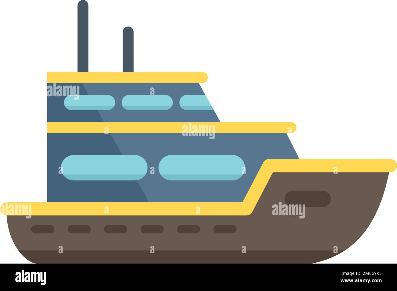 Ocean fishing boat icon flat vector. Fish sea. Ship vessel isolated Stock Vector