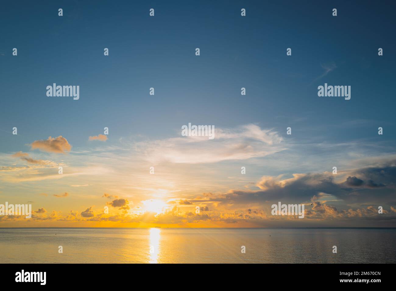 Sea beach with sky sunset or sunrise. Cloudscape over the sunset sea ...