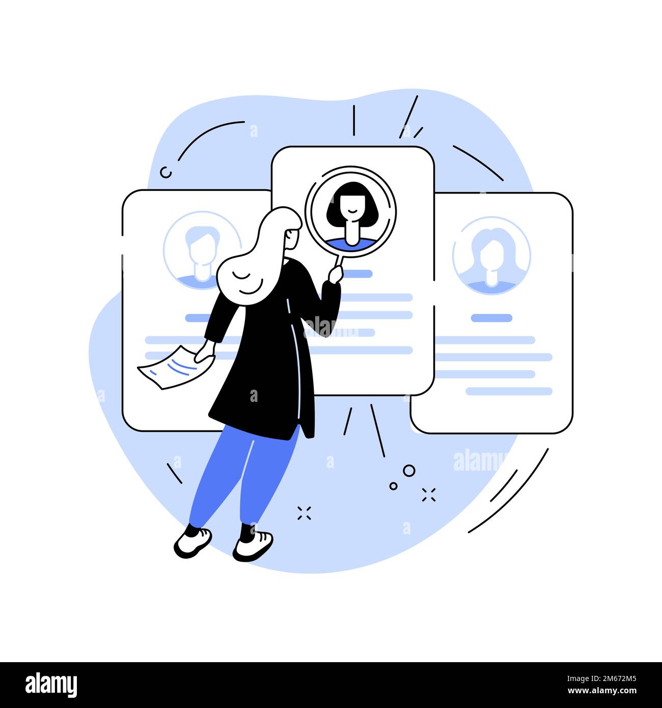 Job seekers abstract concept vector illustration. Job candidate, search ...