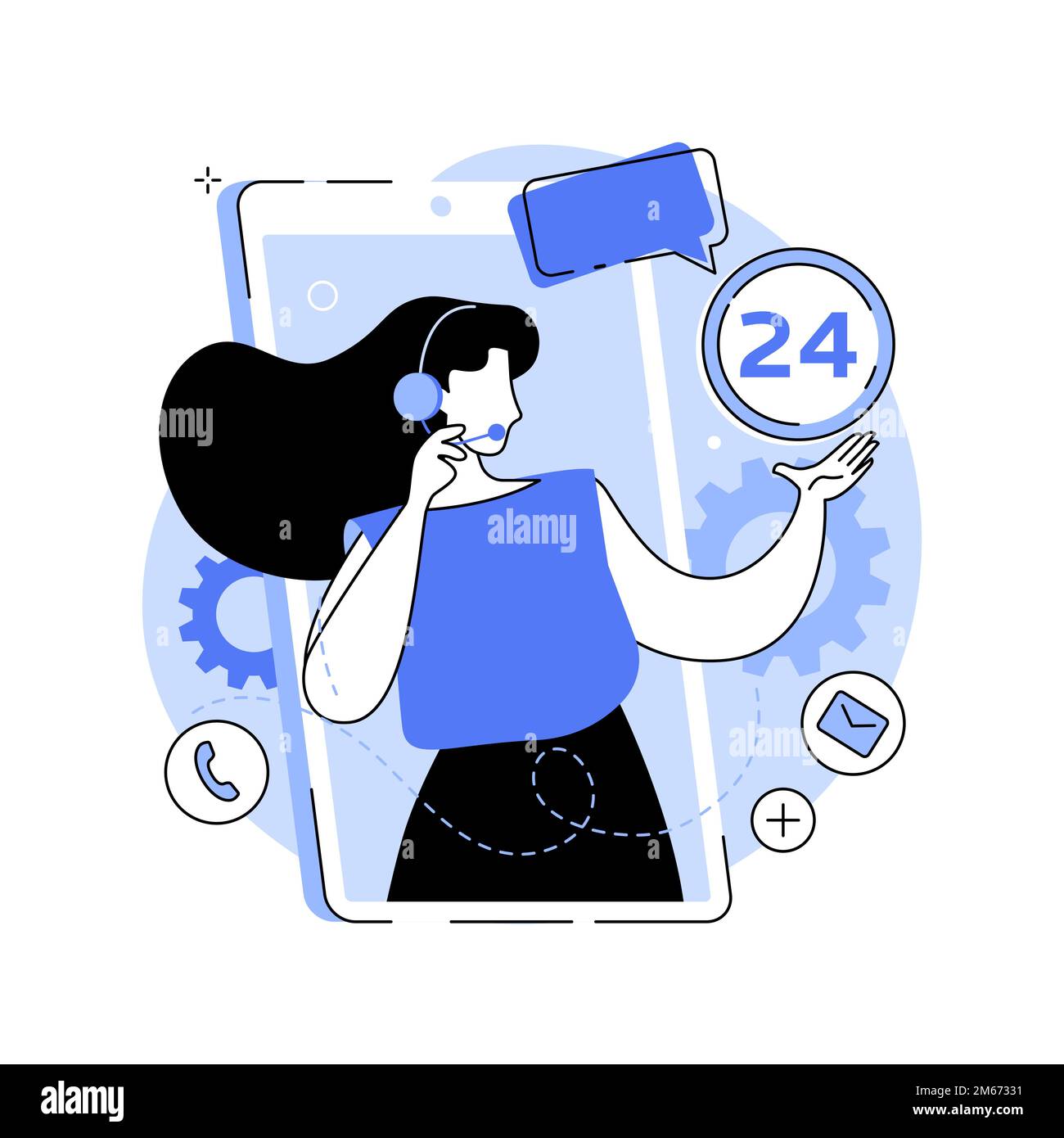 Contact center abstract concept vector illustration. Customer service