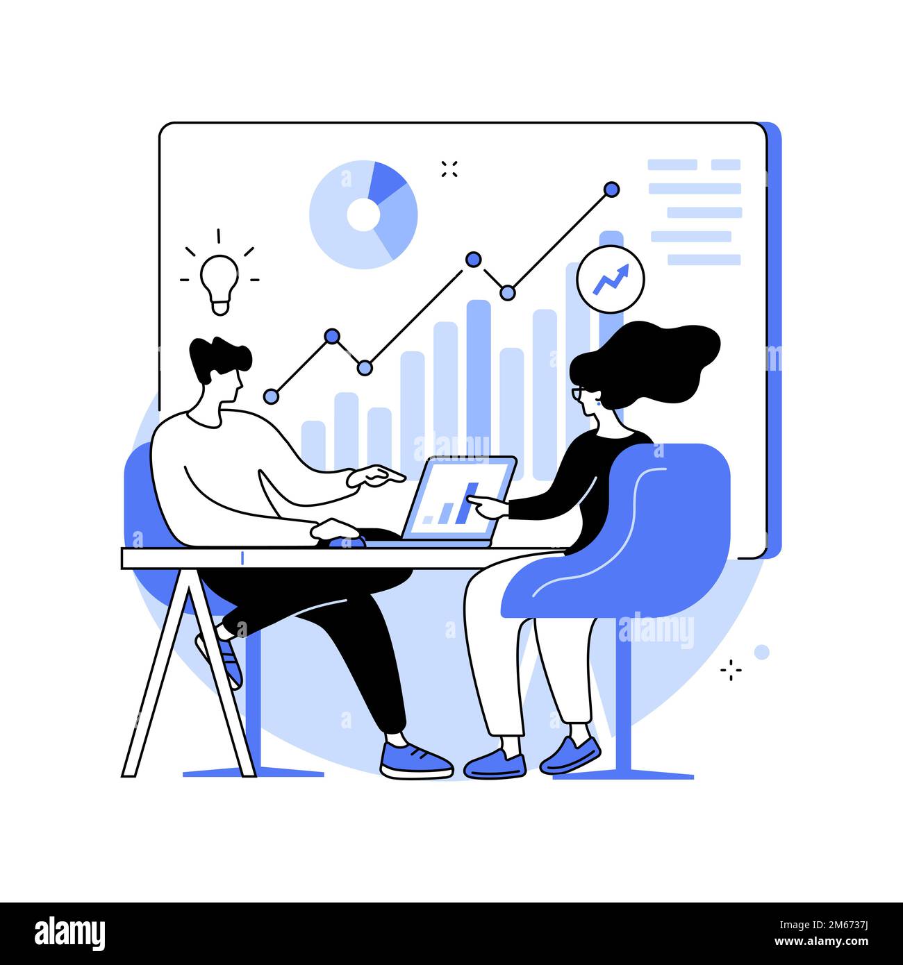 Consulting abstract concept vector illustration. Find project solution, business strategy management, consulting firm, tax advisor, IT analytics, audi Stock Vector
