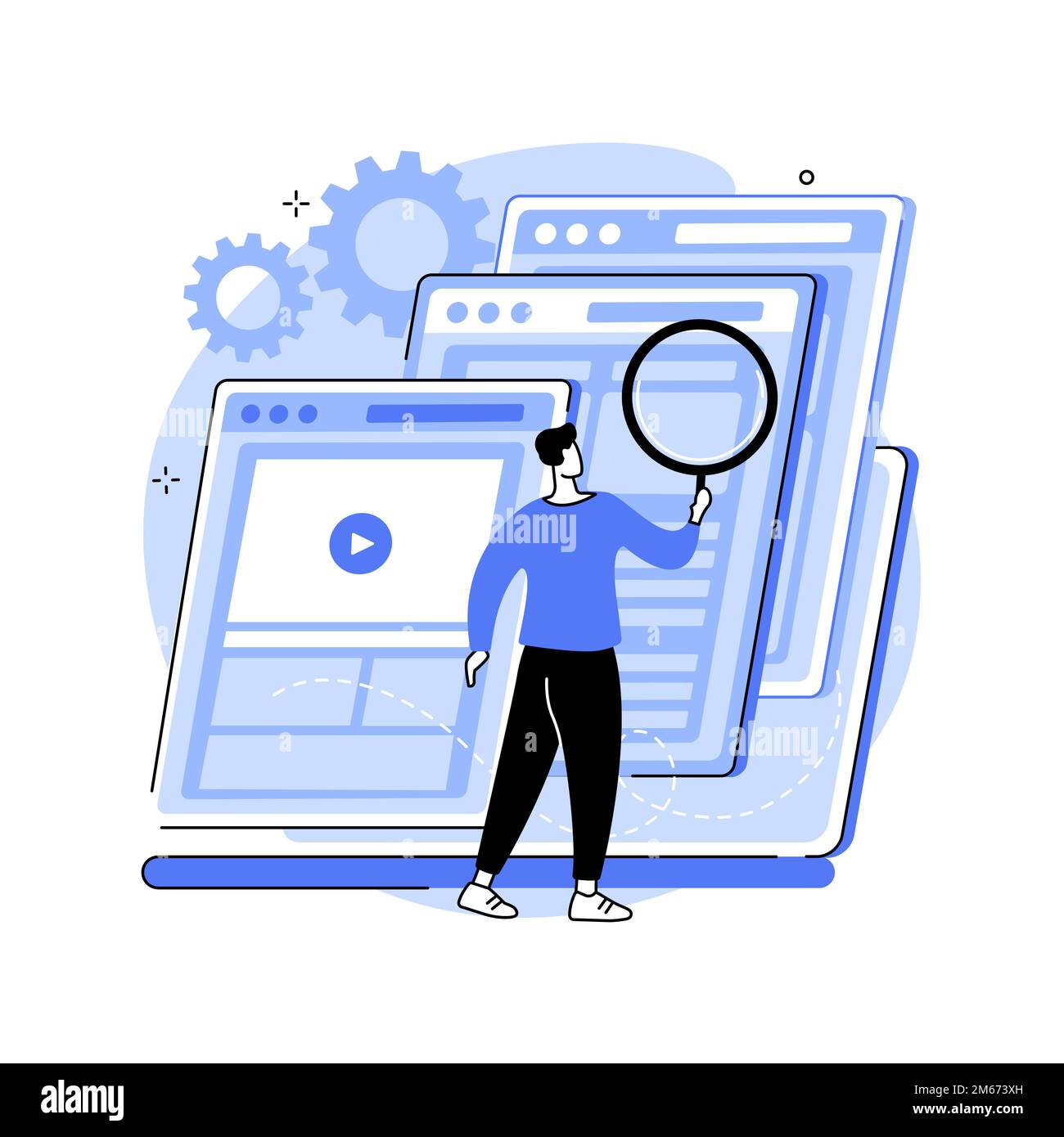 Copy optimization abstract concept vector illustration. Copy optimization service, menu bar tab, company website, webpage development, UI design, SEO Stock Vector