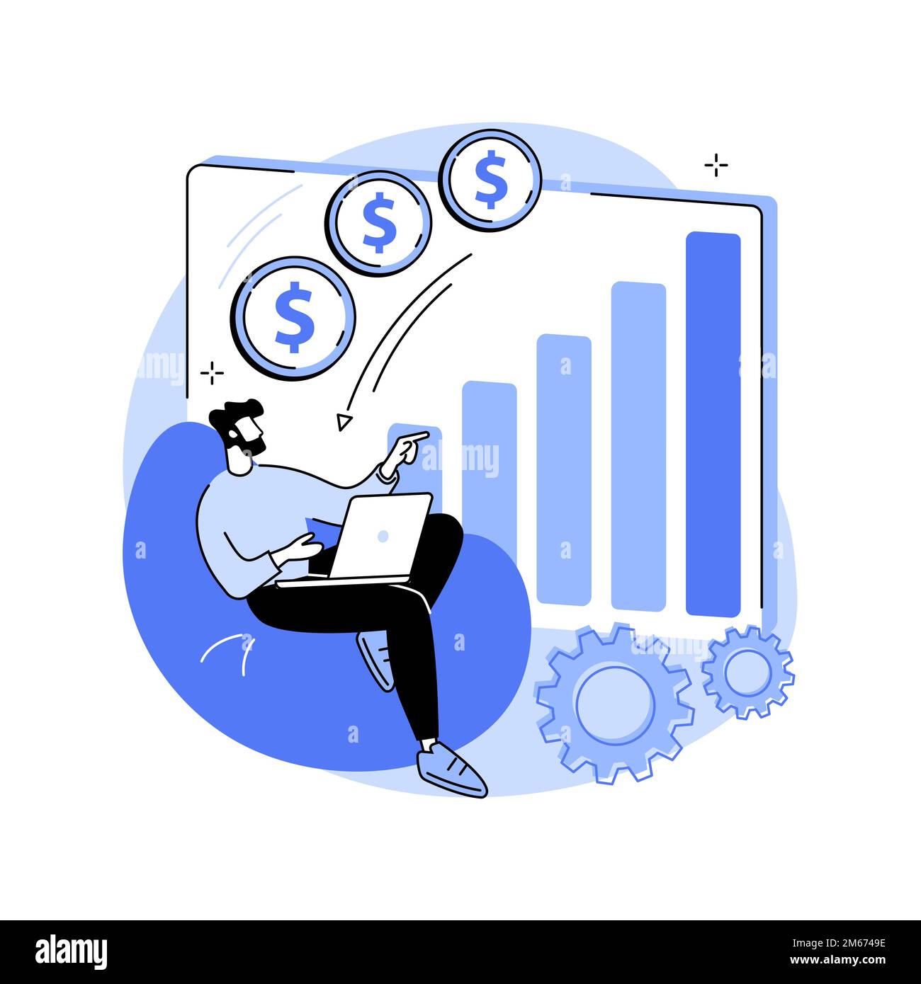 Passive income abstract concept vector illustration. Rental activity income, upfront investment, accelerate your financial goals, savings accounts, pa Stock Vector