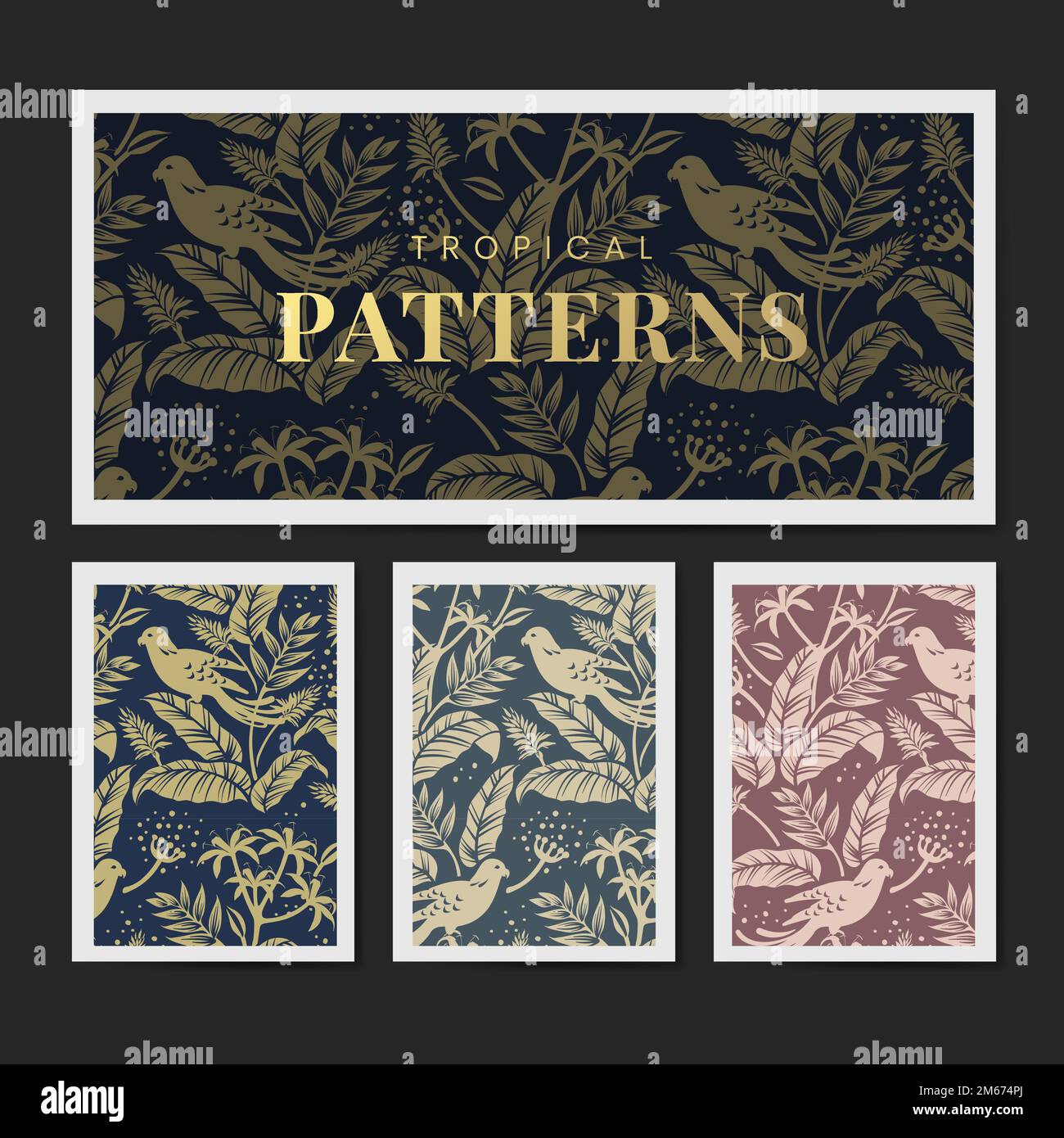 Pastel birds in nature seamless patterned background vector Stock Vector