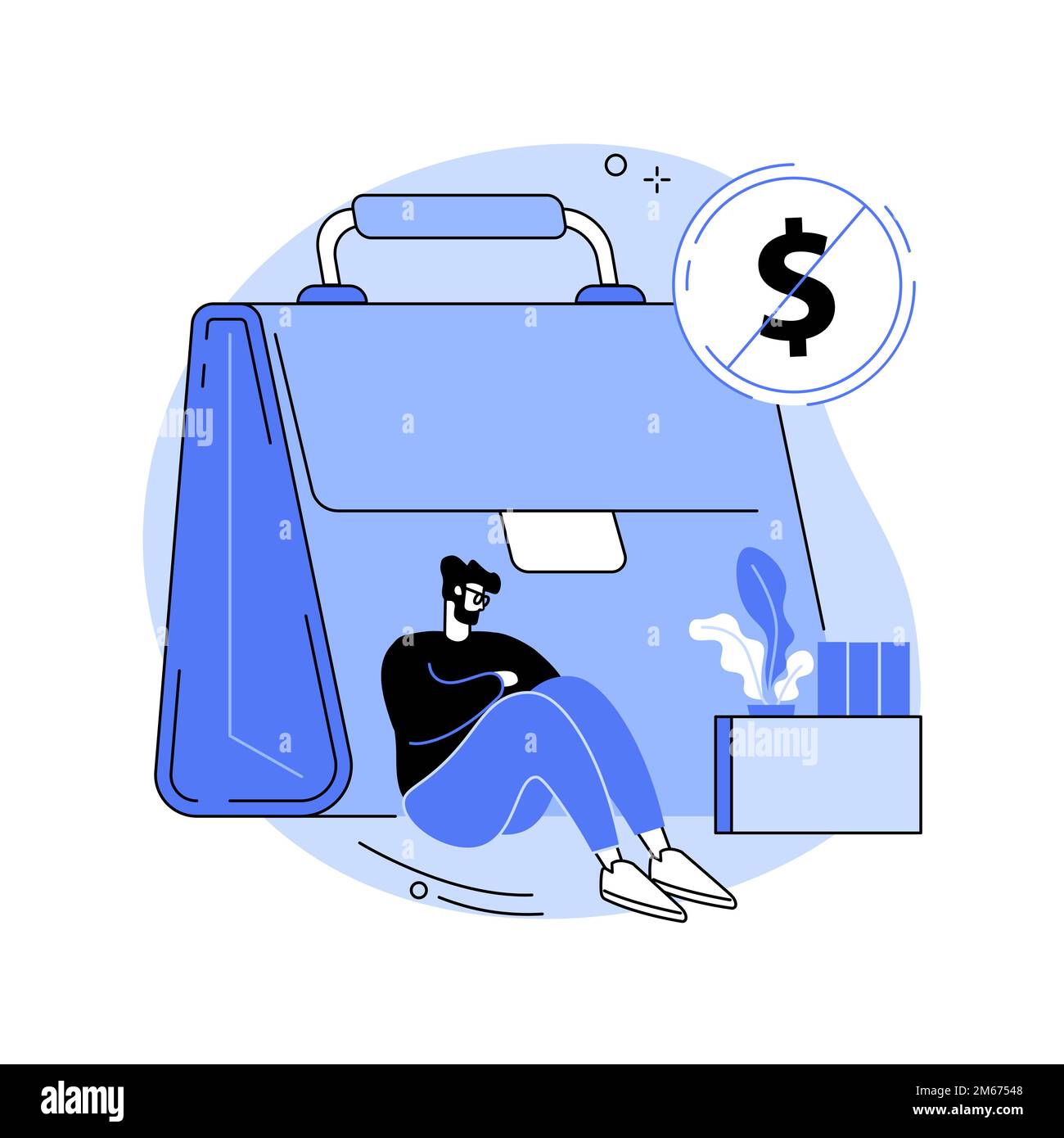 Unemployment abstract concept vector illustration. Temporary ...