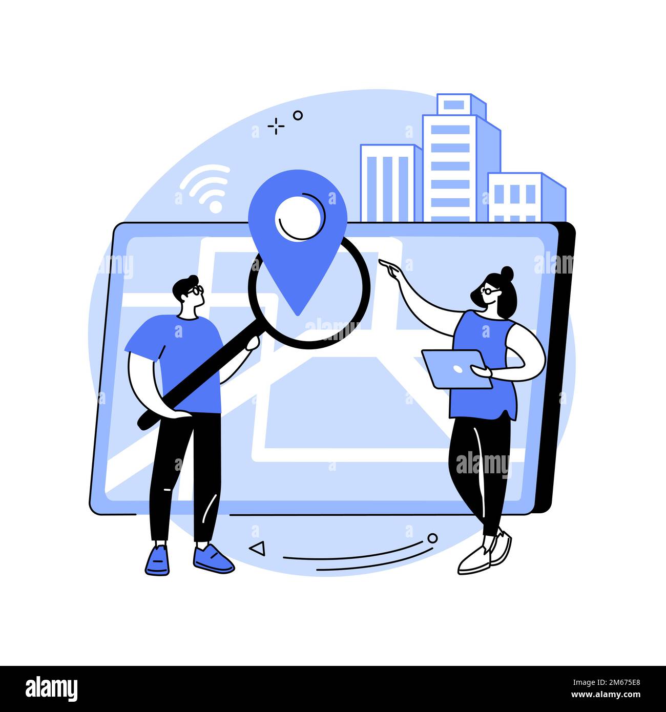 Local search optimization abstract concept vector illustration. Local SEO, geographical optimization, search engine targeting, narrow audience, target Stock Vector