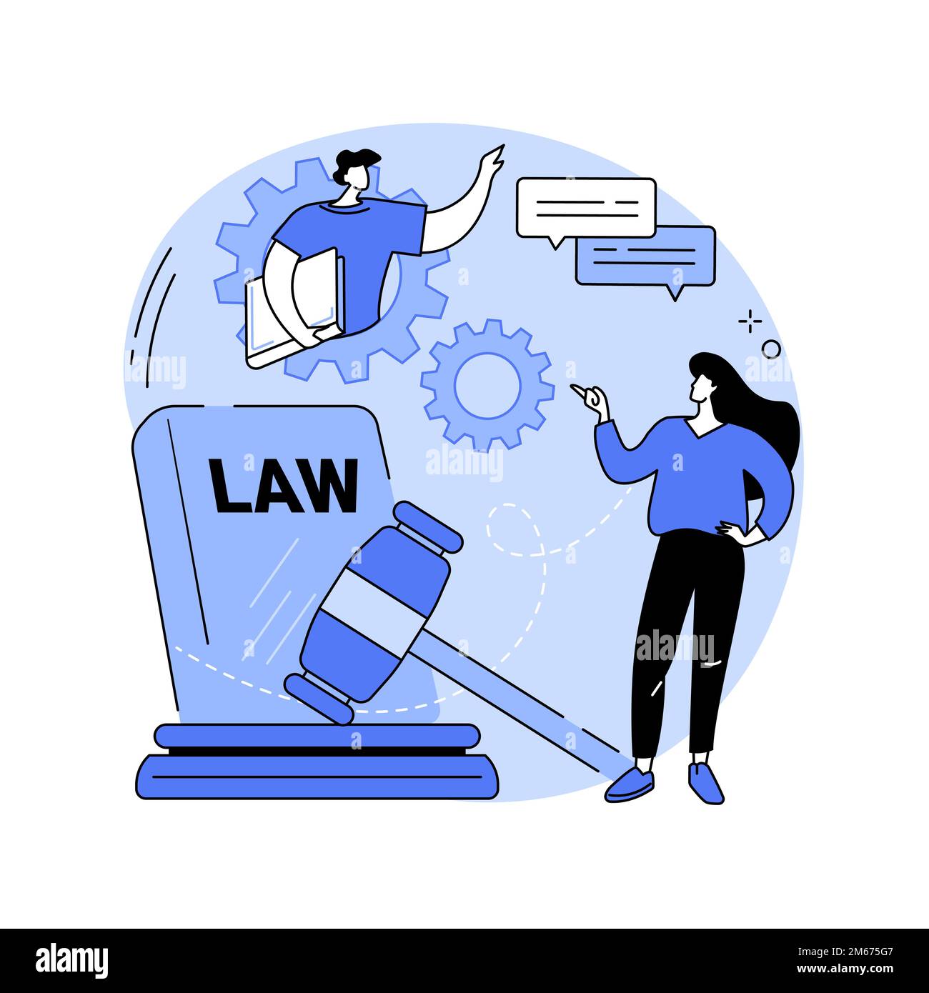 Litigation support abstract concept vector illustration. Attorney assistant, litigation lawyer, legal professional, document and data management, fore Stock Vector