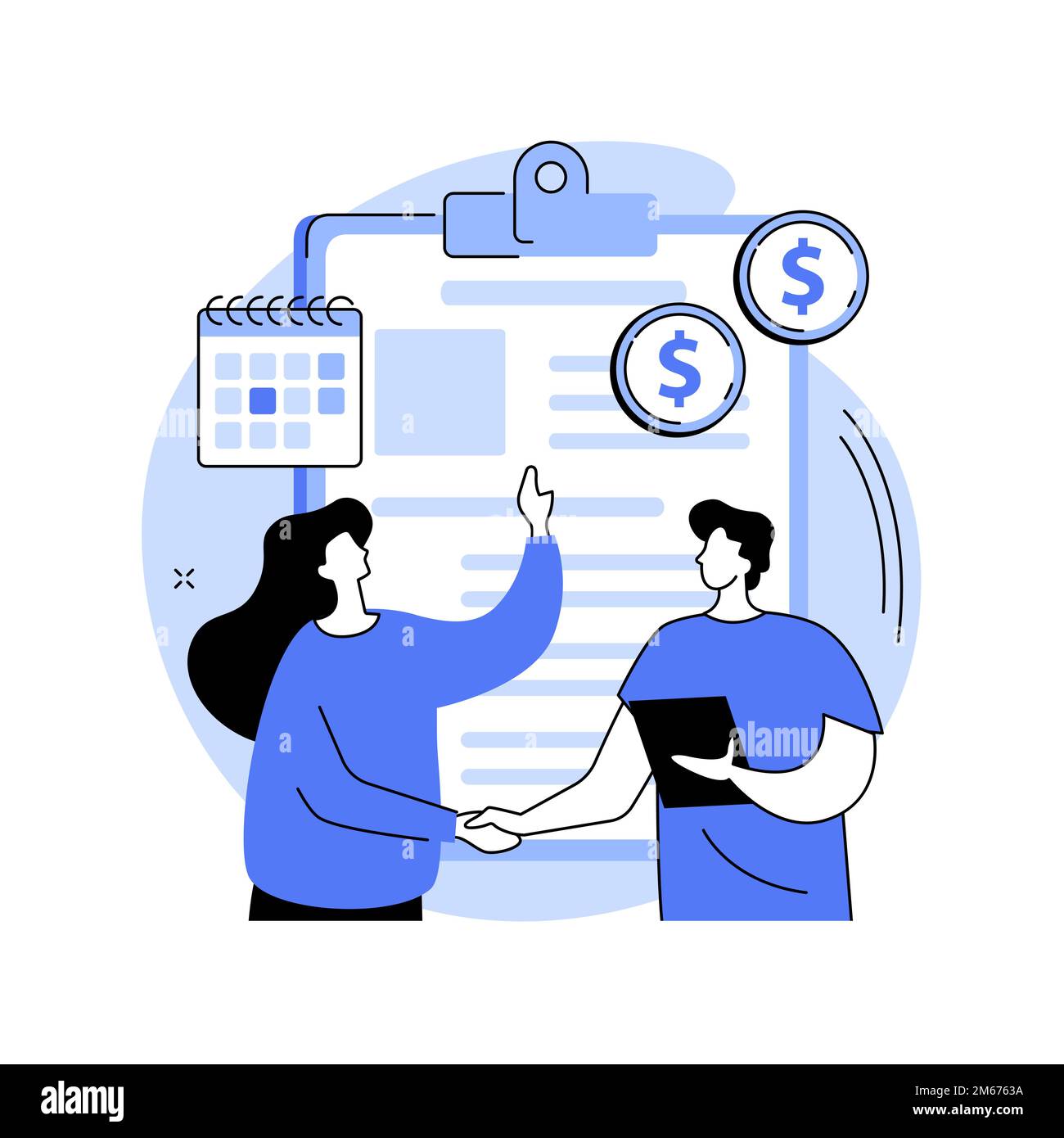 Promissory note abstract concept vector illustration. Commercial paper