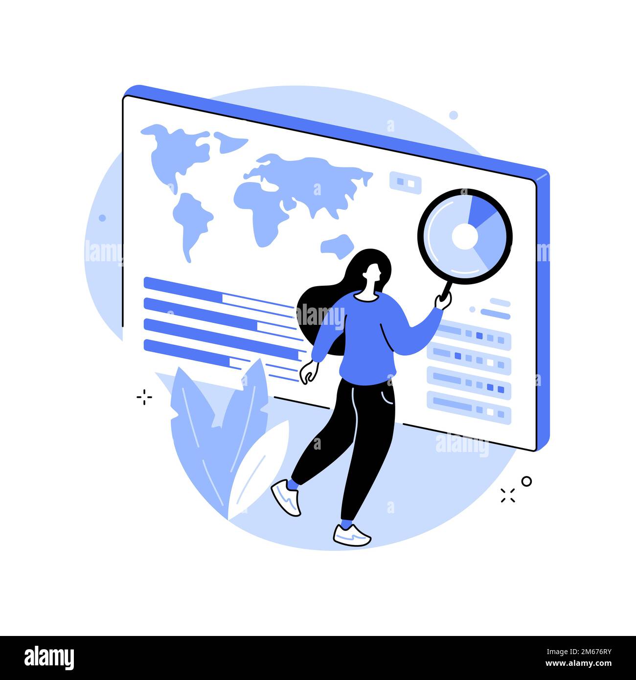 Big data visualization abstract concept vector illustration. Big data analysis tool, analytics service, visualization software, business intelligence, Stock Vector