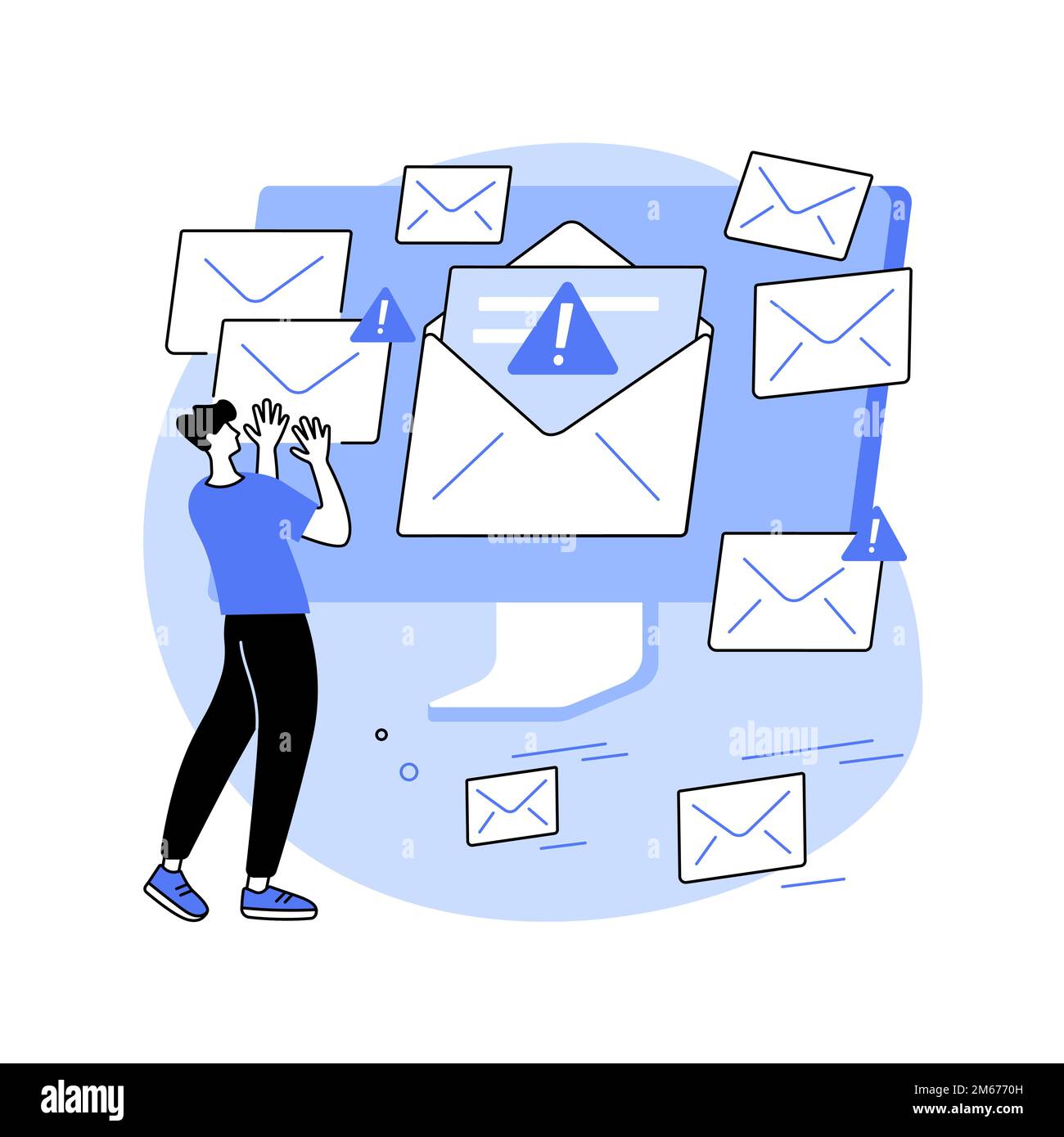 Spam abstract concept vector illustration. Unsolicited electronic