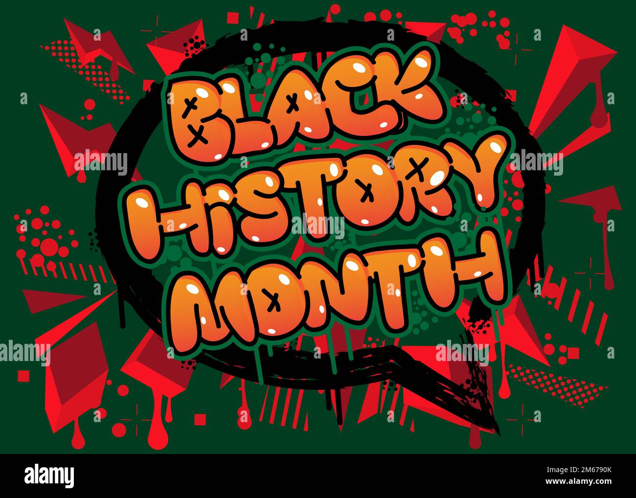 Black History Month. Graffiti tag. Abstract modern street art