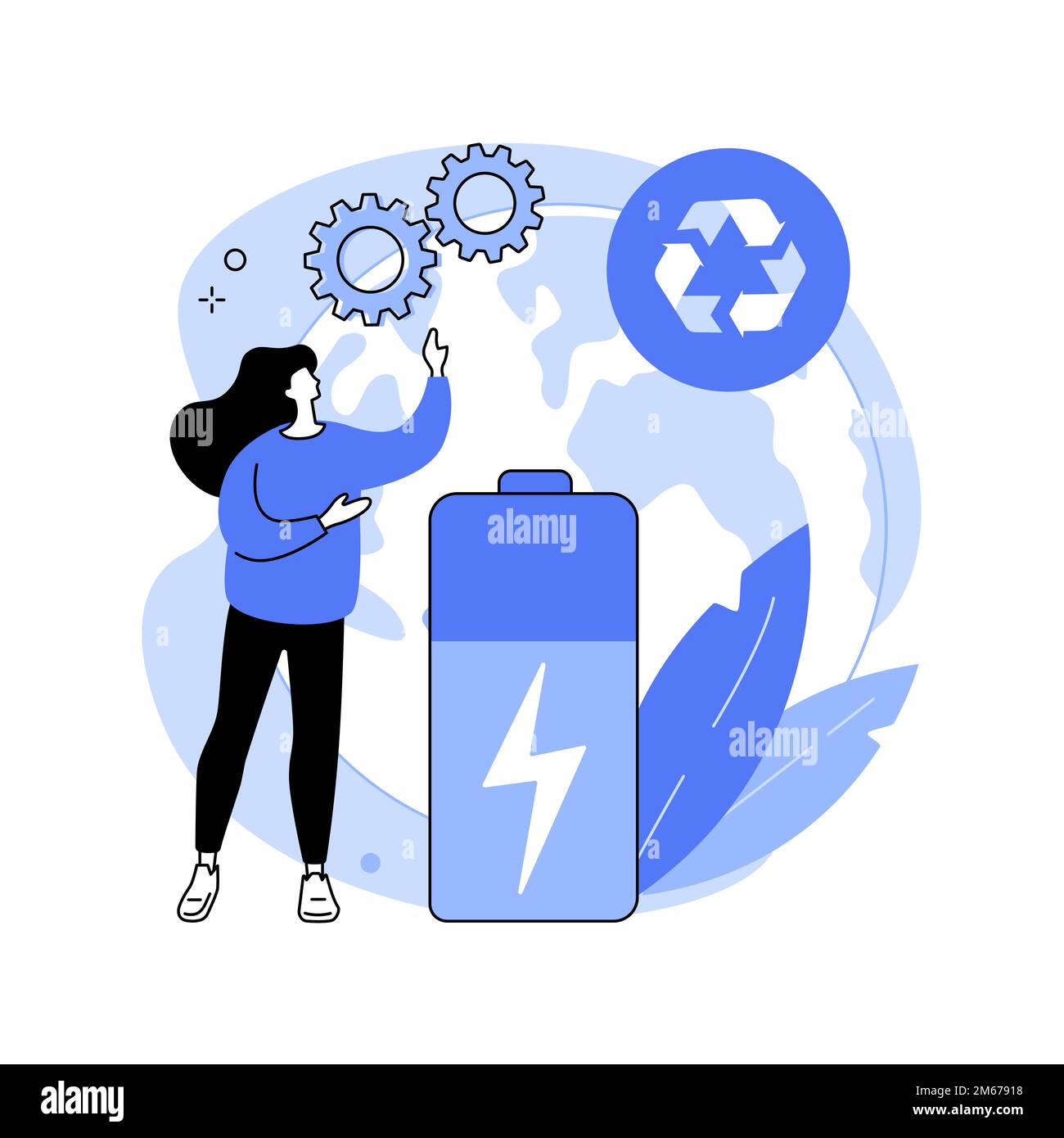 Eco battery abstract concept vector illustration. Eco charging solution