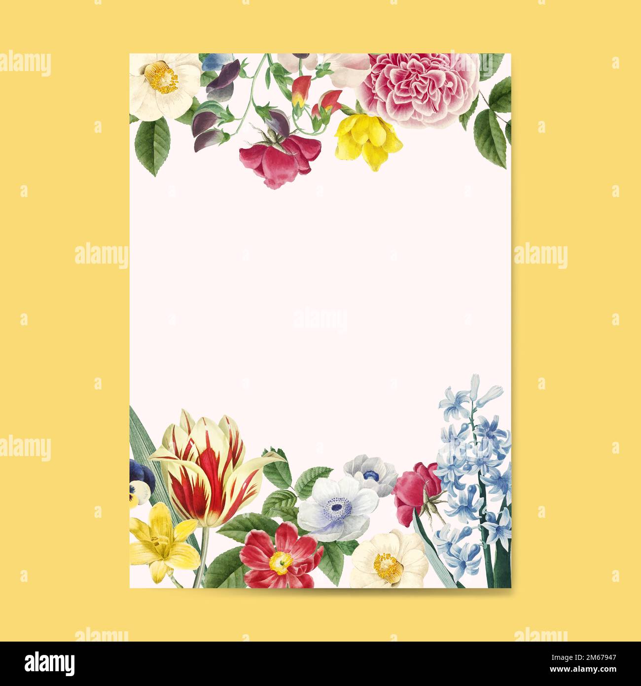 Blank floral frame design vector Stock Vector