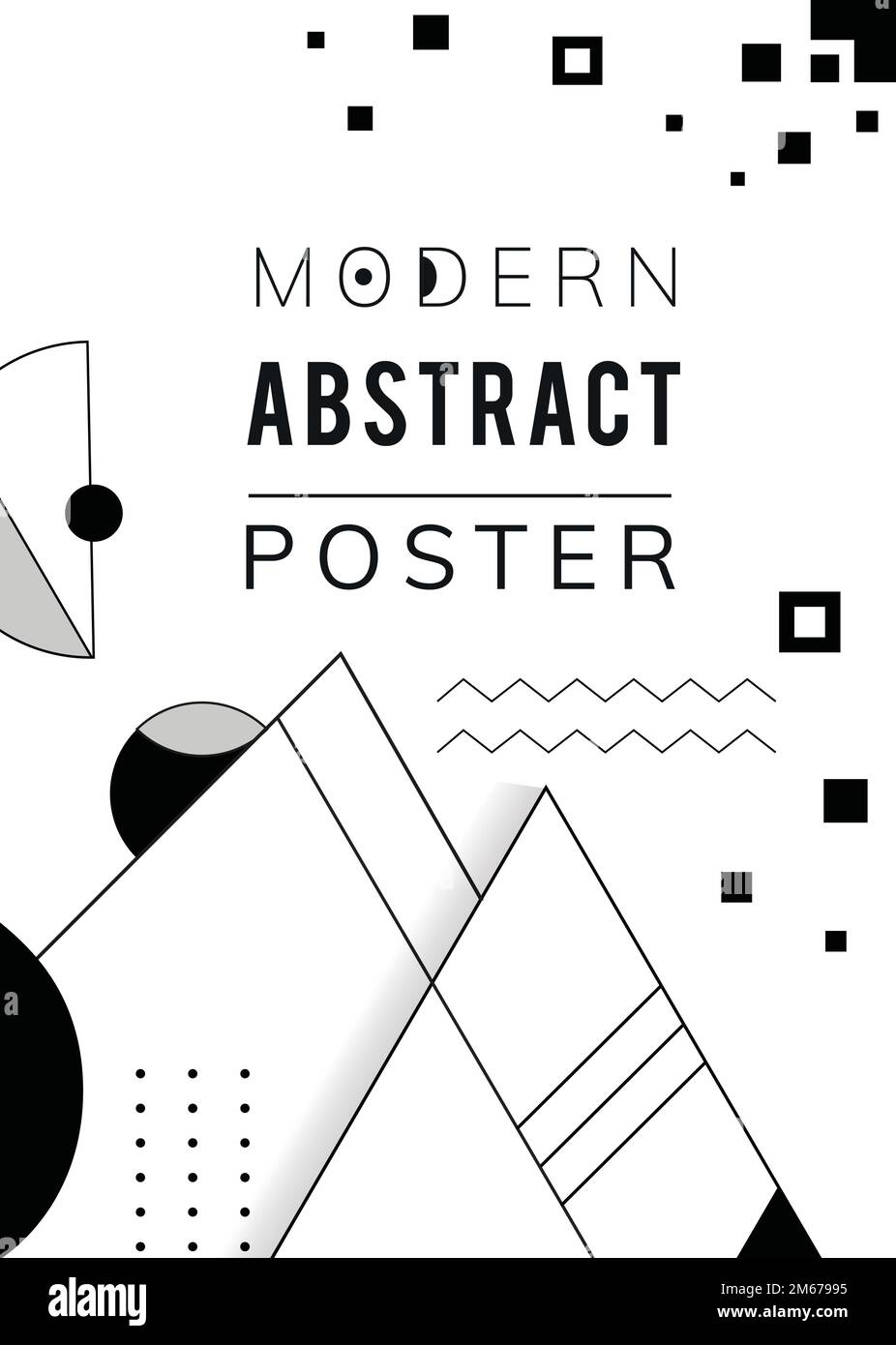 Modern abstract black and white geometric poster template Stock Vector