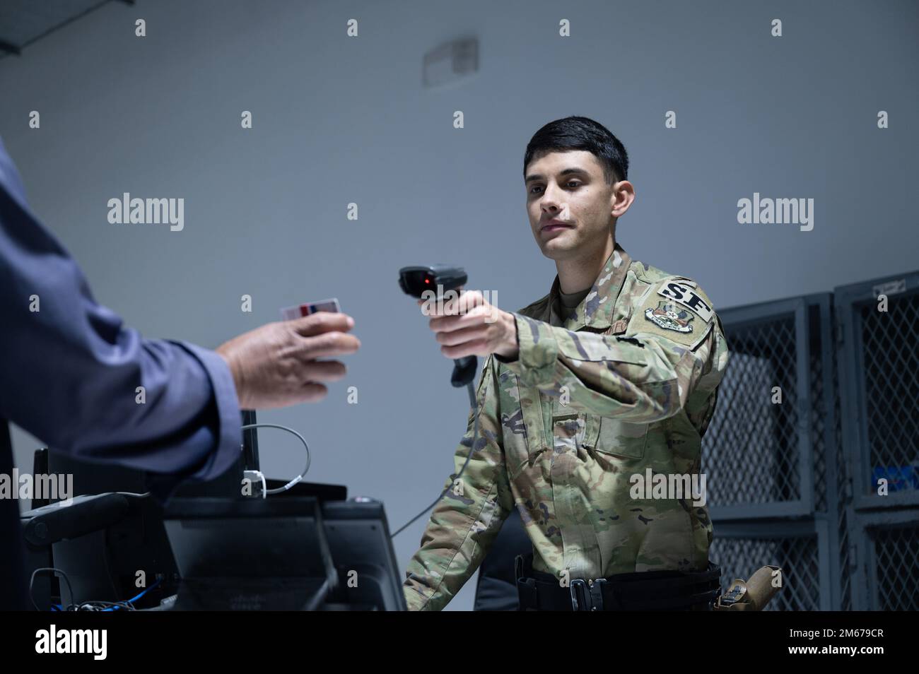 U.S. Air Force Senior Airman Joshua Houde, entry controller, 386th ...