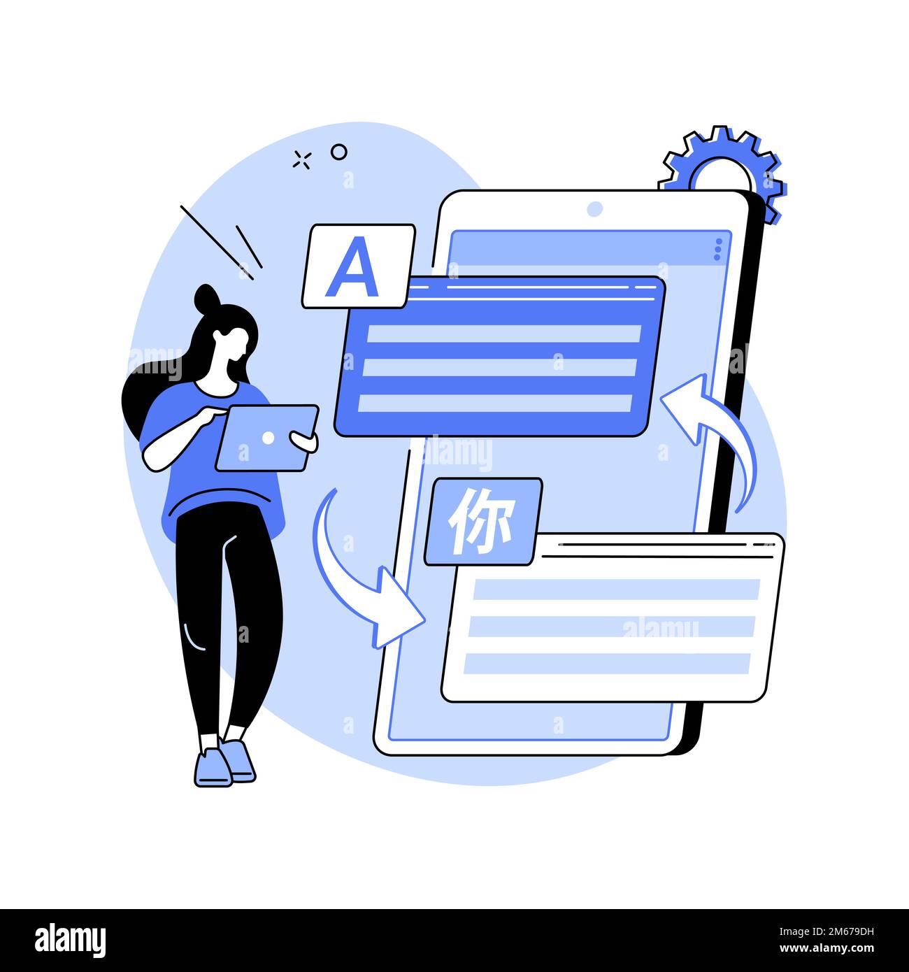 Digital translator abstract concept vector illustration. Digital