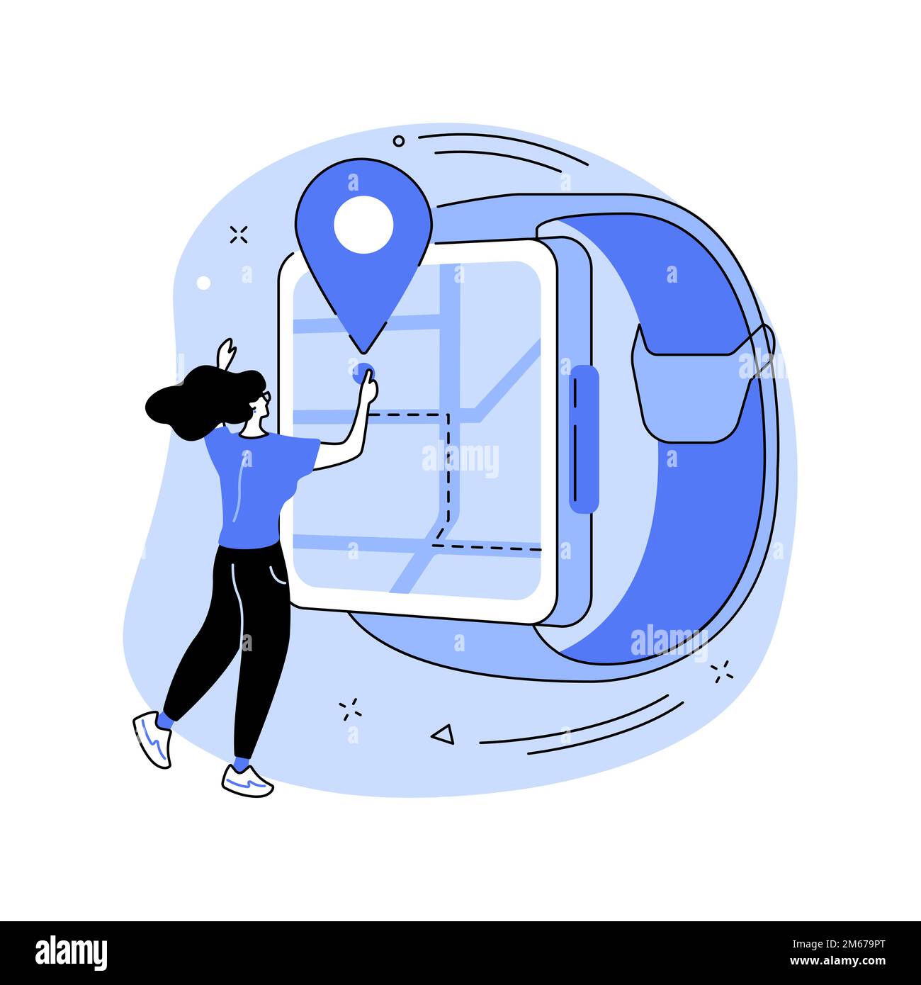 Smartwatch navigation abstract concept vector illustration. Navigation