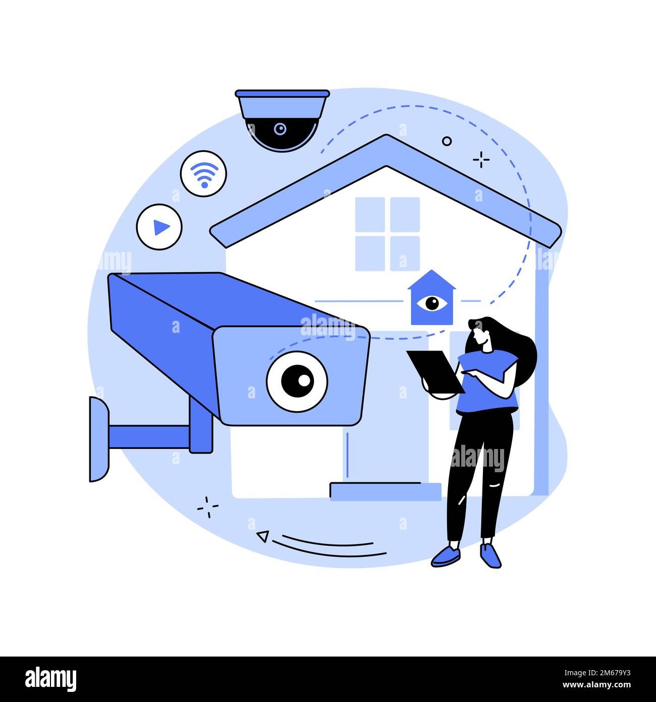 Video surveillance abstract concept vector illustration. Security system, building video